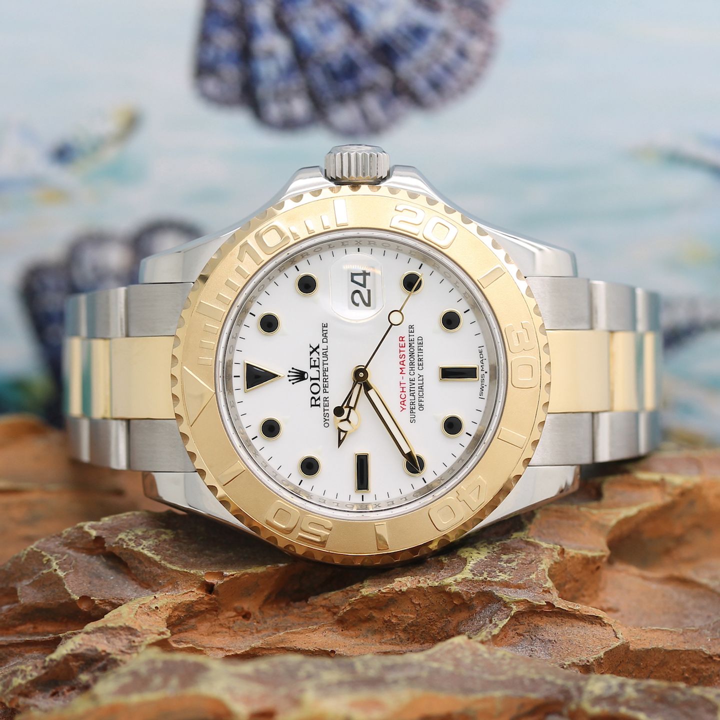 Rolex Yacht-Master 40 16623 (2013) - White dial 40 mm Gold/Steel case (2/8)