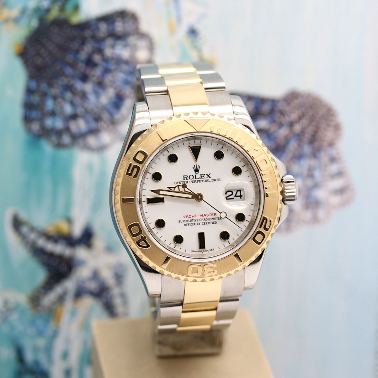 Rolex Yacht-Master 40 16623 (2013) - White dial 40 mm Gold/Steel case (7/8)