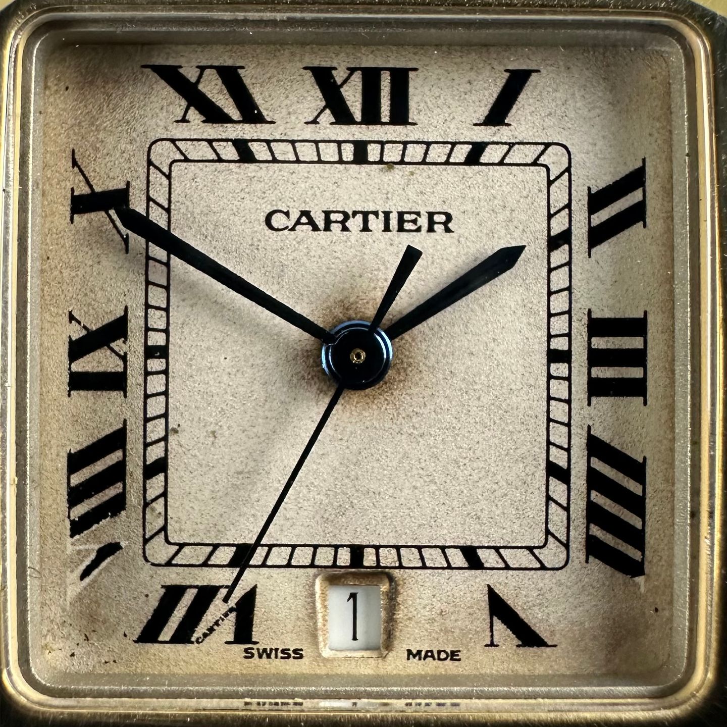 Cartier Santos Galbée 187901 (1990) - White dial 29 mm Gold/Steel case (8/8)