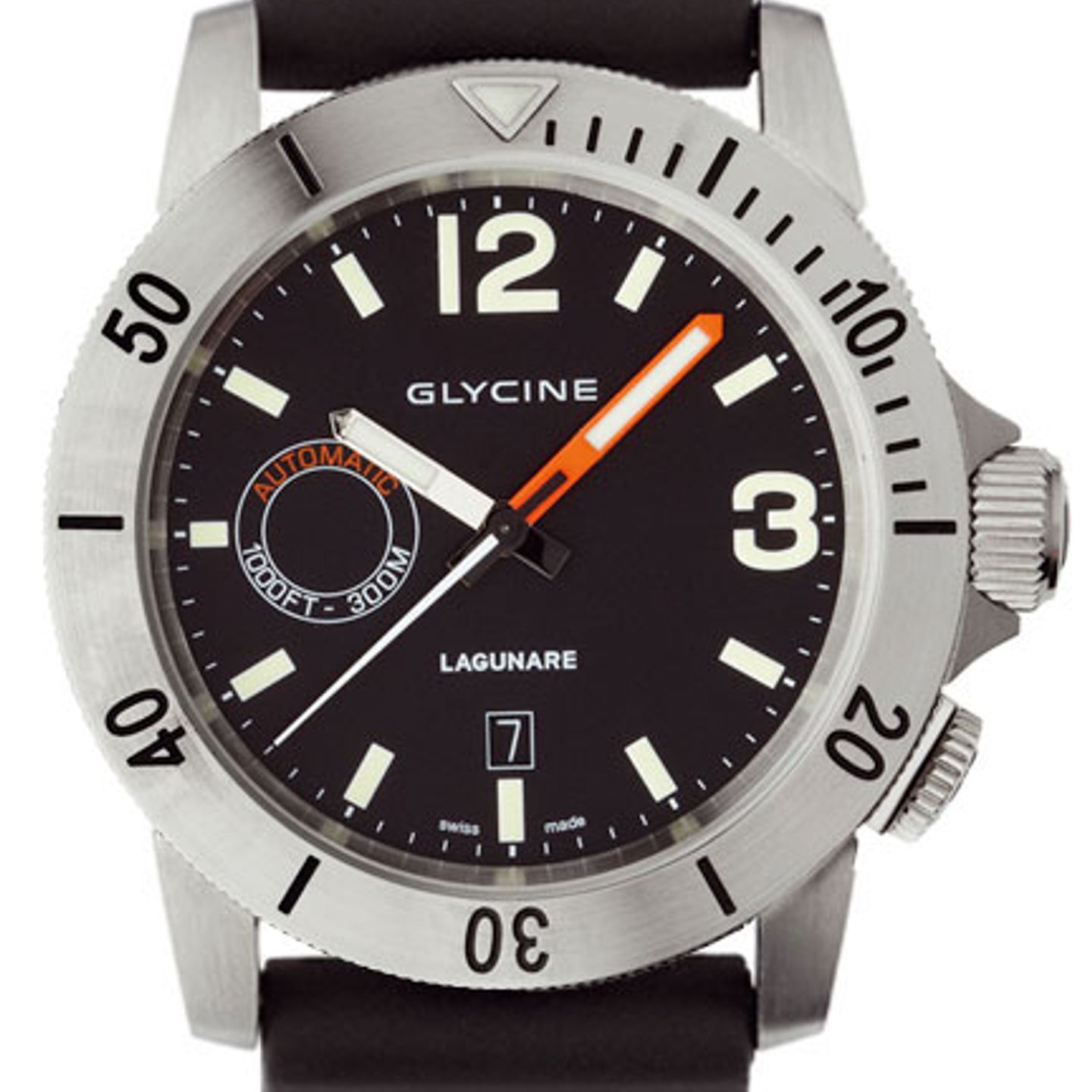 Glycine Vintage 3899.19-D9 (2018) - Black dial 44 mm Steel case (1/8)