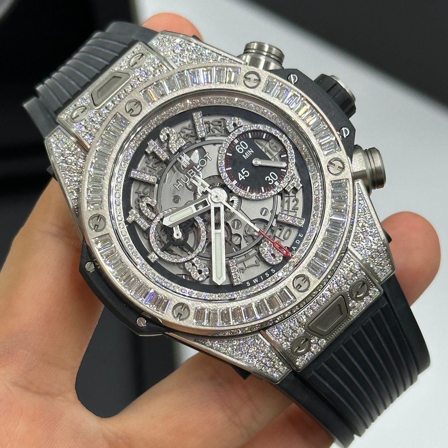 Hublot Big Bang Unico 411.NX.1170.RX.0904 (2024) - Transparent dial 45 mm Titanium case (7/8)