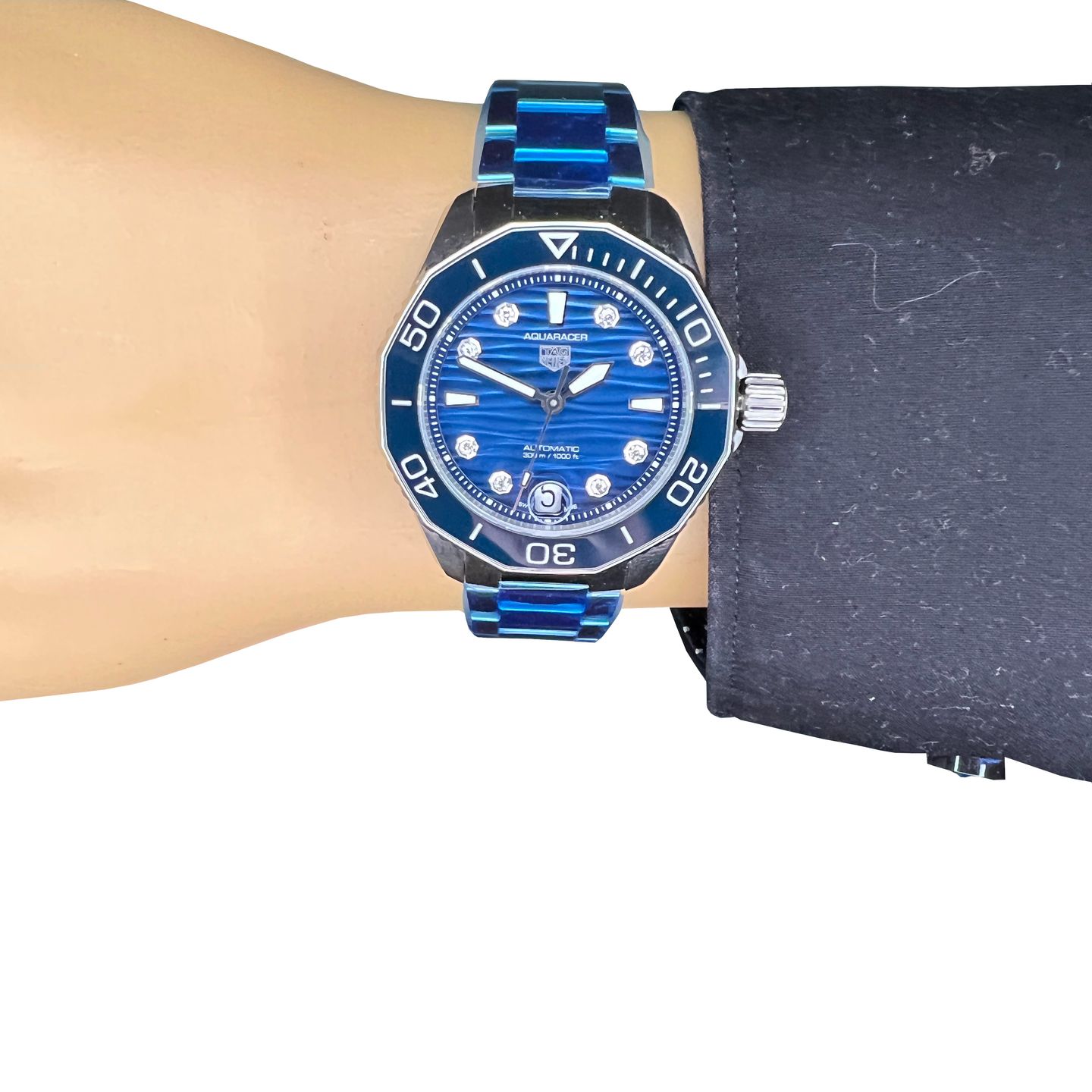 TAG Heuer Aquaracer Lady WBP231B.BA0618 (2024) - Blauw wijzerplaat 36mm Staal (7/8)