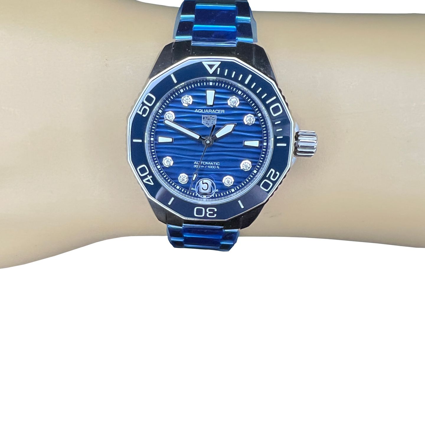 TAG Heuer Aquaracer Lady WBP231B.BA0618 (2024) - Blue dial 36 mm Steel case (1/8)