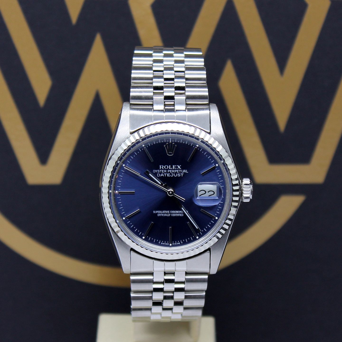 Rolex Datejust 16014 (1987) - Blue dial 36 mm Steel case (1/7)