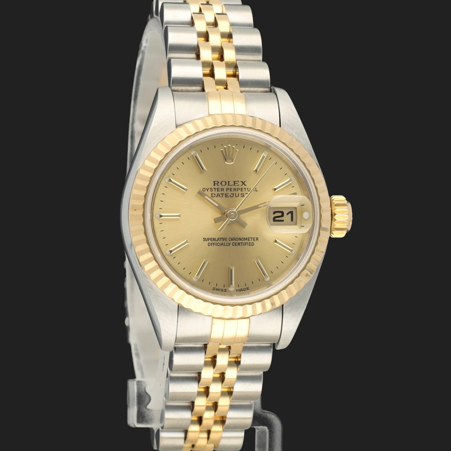 Rolex Lady-Datejust 79173 (2001) - Champagne dial 26 mm Gold/Steel case (4/8)