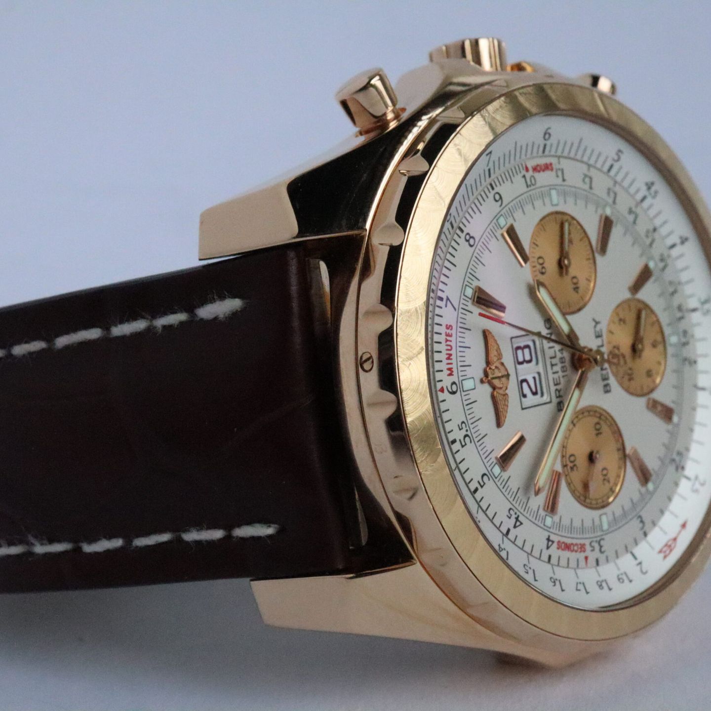 Breitling Bentley 6.75 H44363 (2006) - Wit wijzerplaat 48mm Roségoud (6/8)