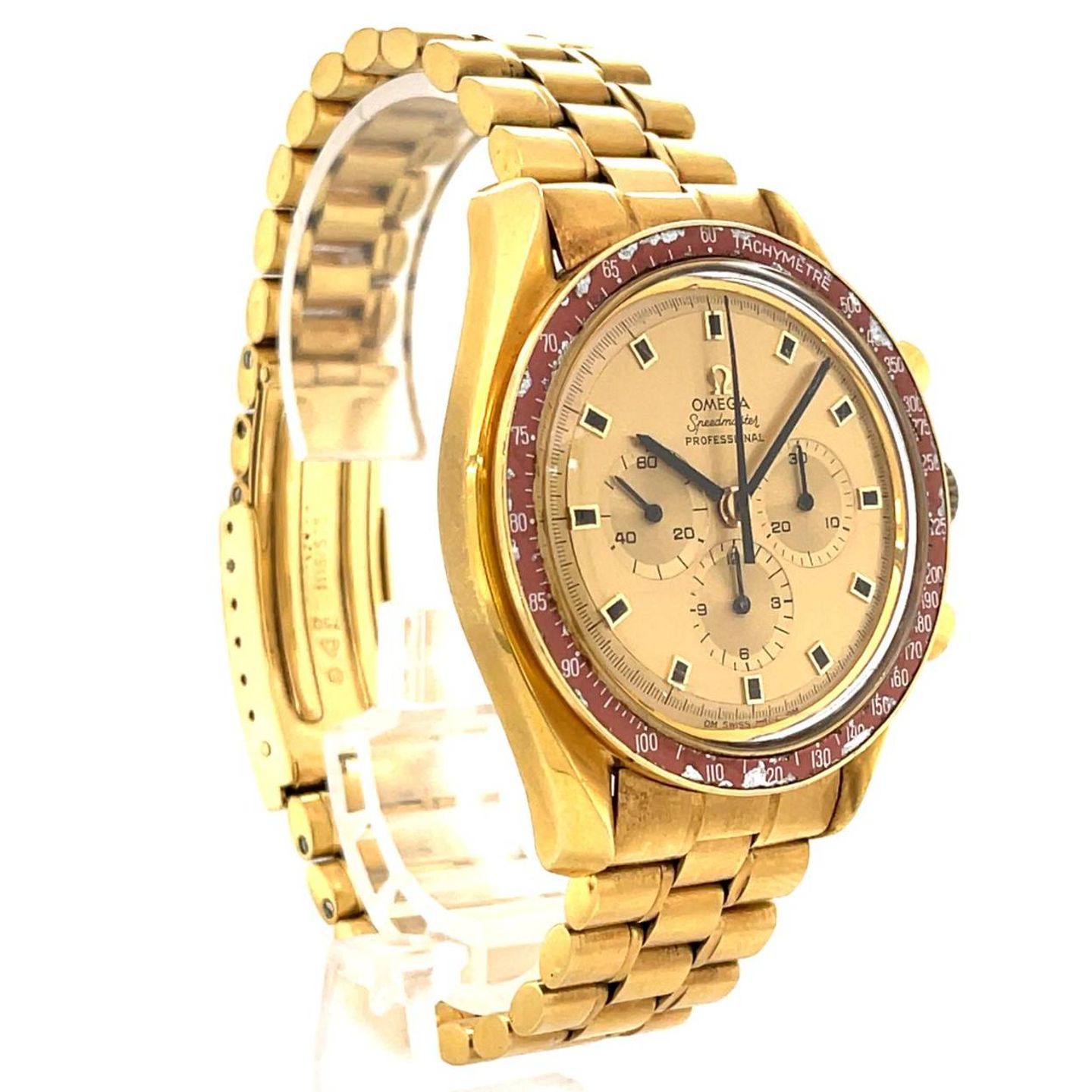 Omega Speedmaster Professional Moonwatch 145.022 (Unknown (random serial)) - Gold dial 42 mm Yellow Gold case (5/5)