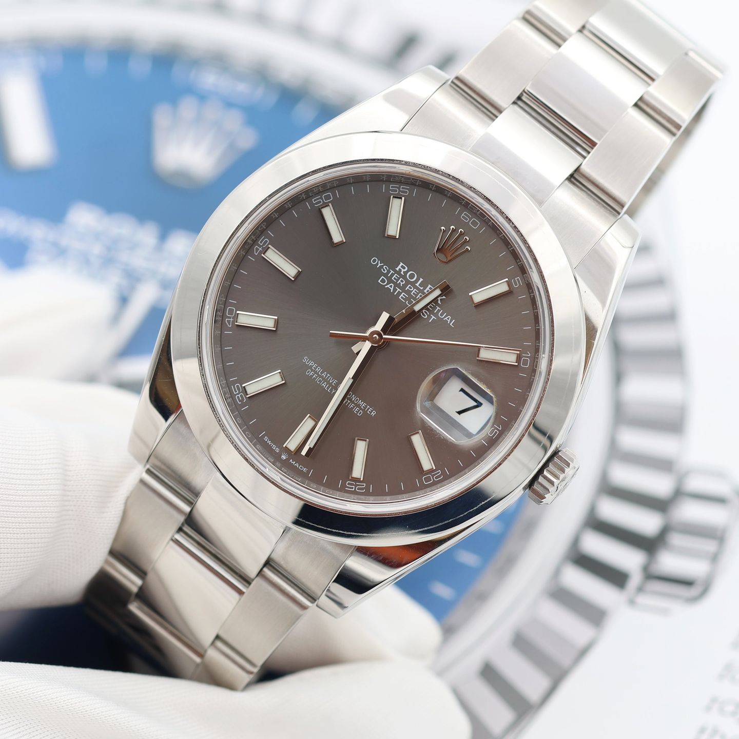Rolex Datejust 41 126300 (Onbekend (willekeurig serienummer)) - Grijs wijzerplaat 41mm Staal (4/8)