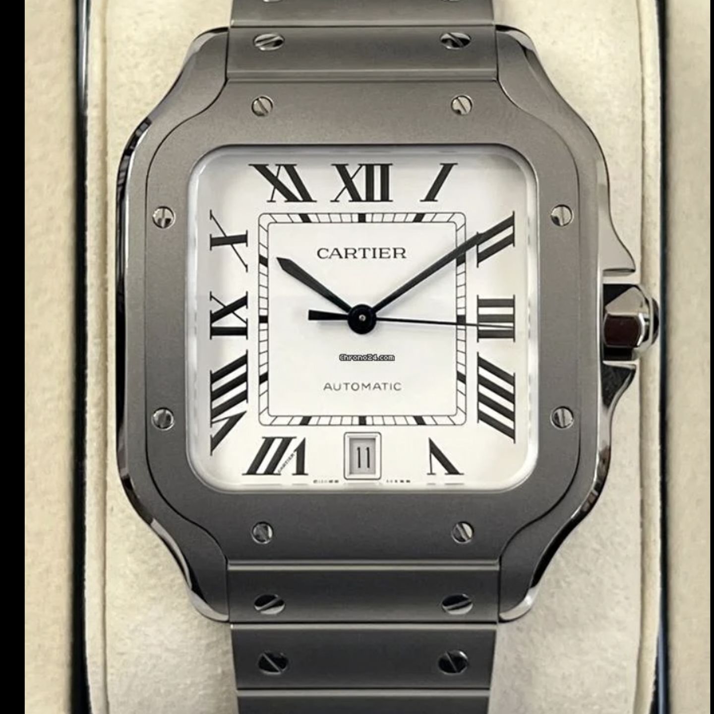 Cartier Santos WSSA0089 (2026) - Wit wijzerplaat 40mm Titanium (1/1)