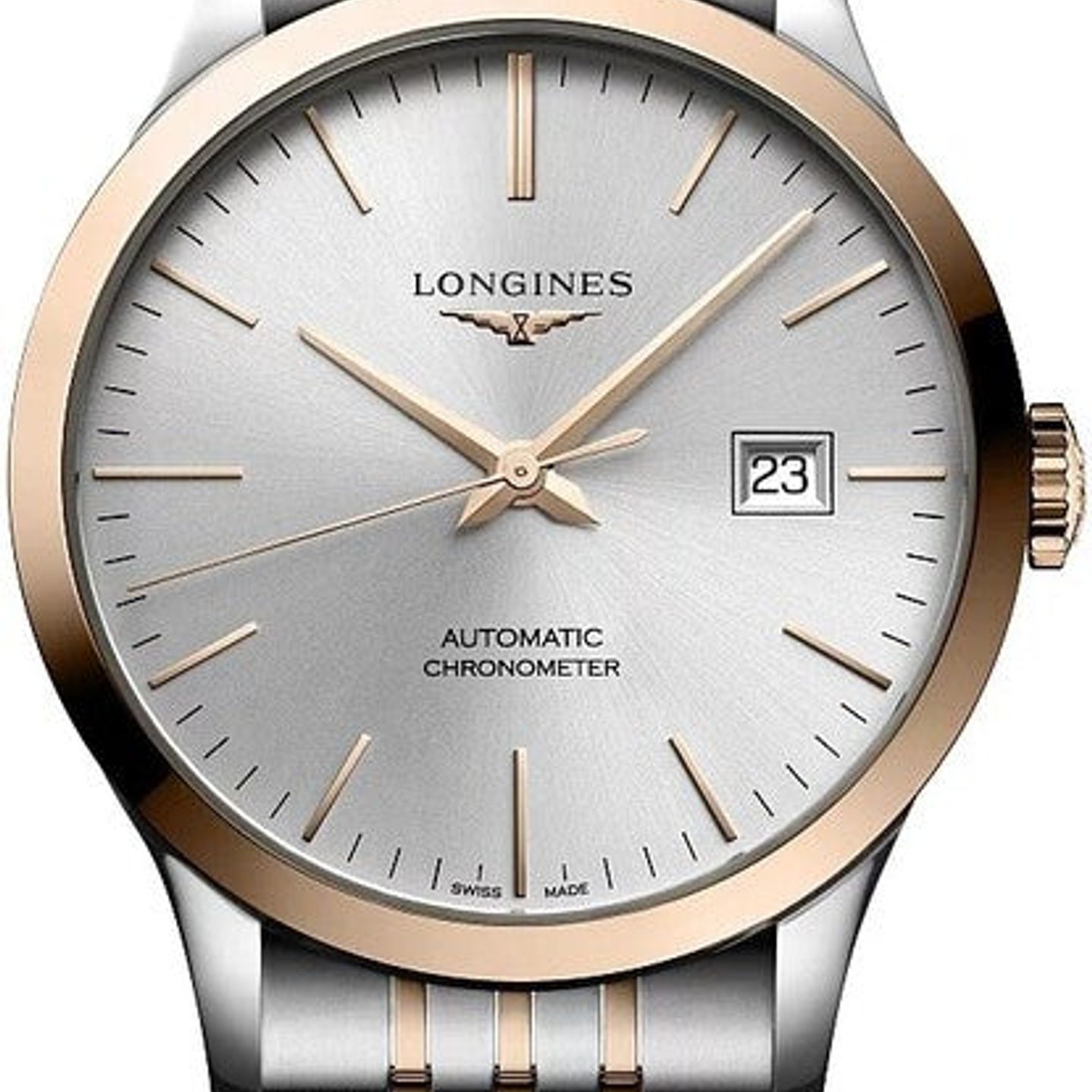 Longines Record L2.821.5.72.7 (2026) - Silver dial 40 mm Gold/Steel case (1/1)