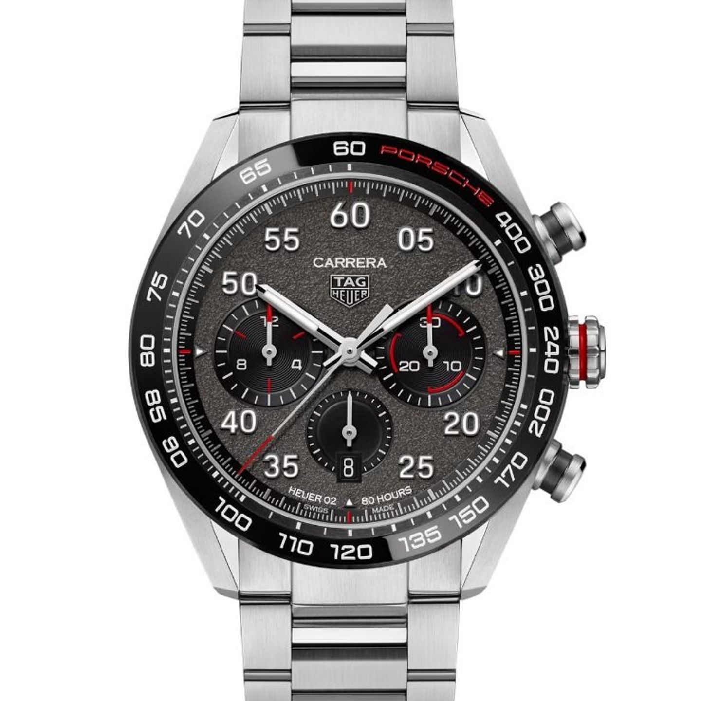 TAG Heuer Carrera Porsche Chronograph Special Edition CBN2A1F.BA0643 (2023) - Grijs wijzerplaat 44mm Staal (1/8)