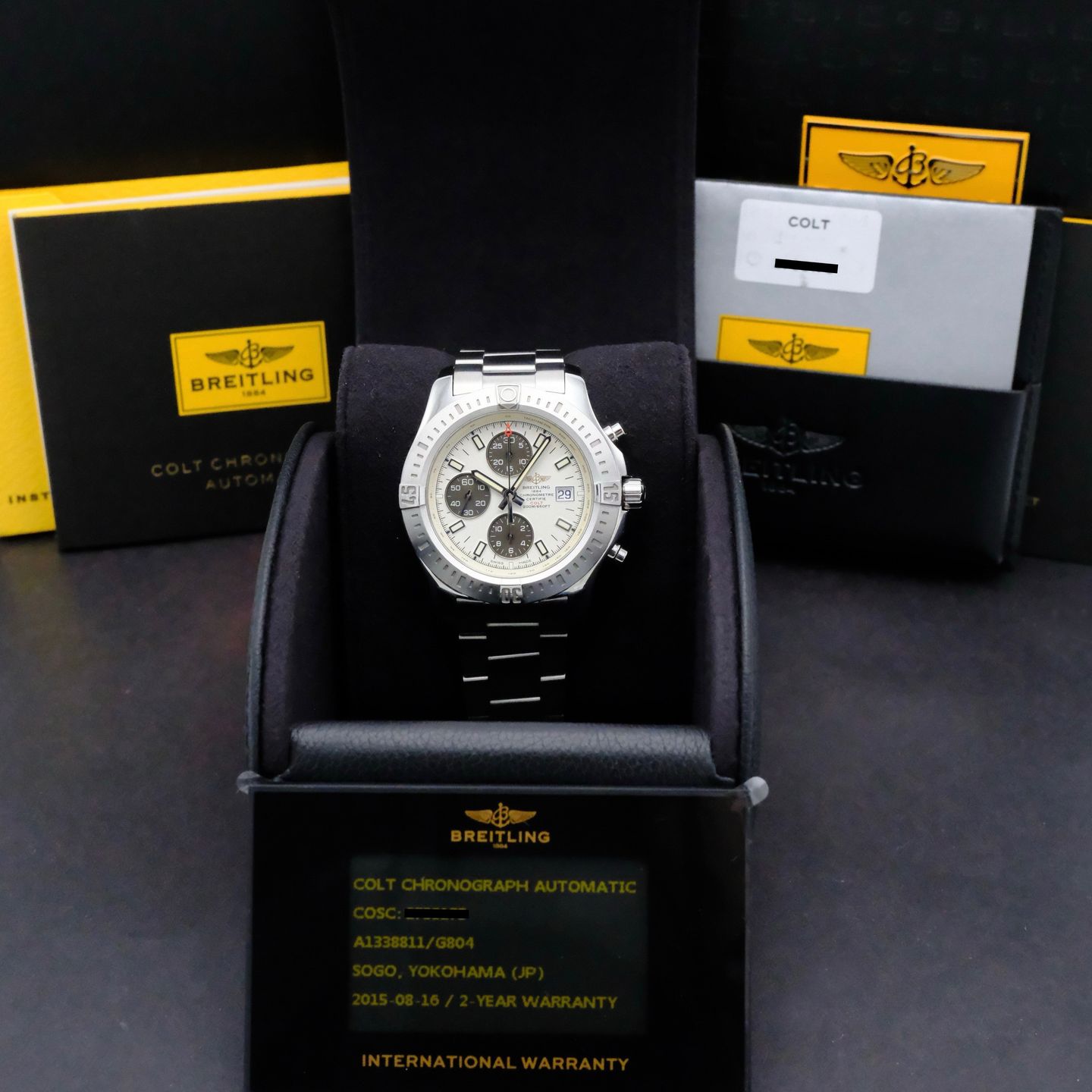 Breitling Colt Chronograph Automatic A13388 (2015) - Black dial 44 mm Steel case (3/8)