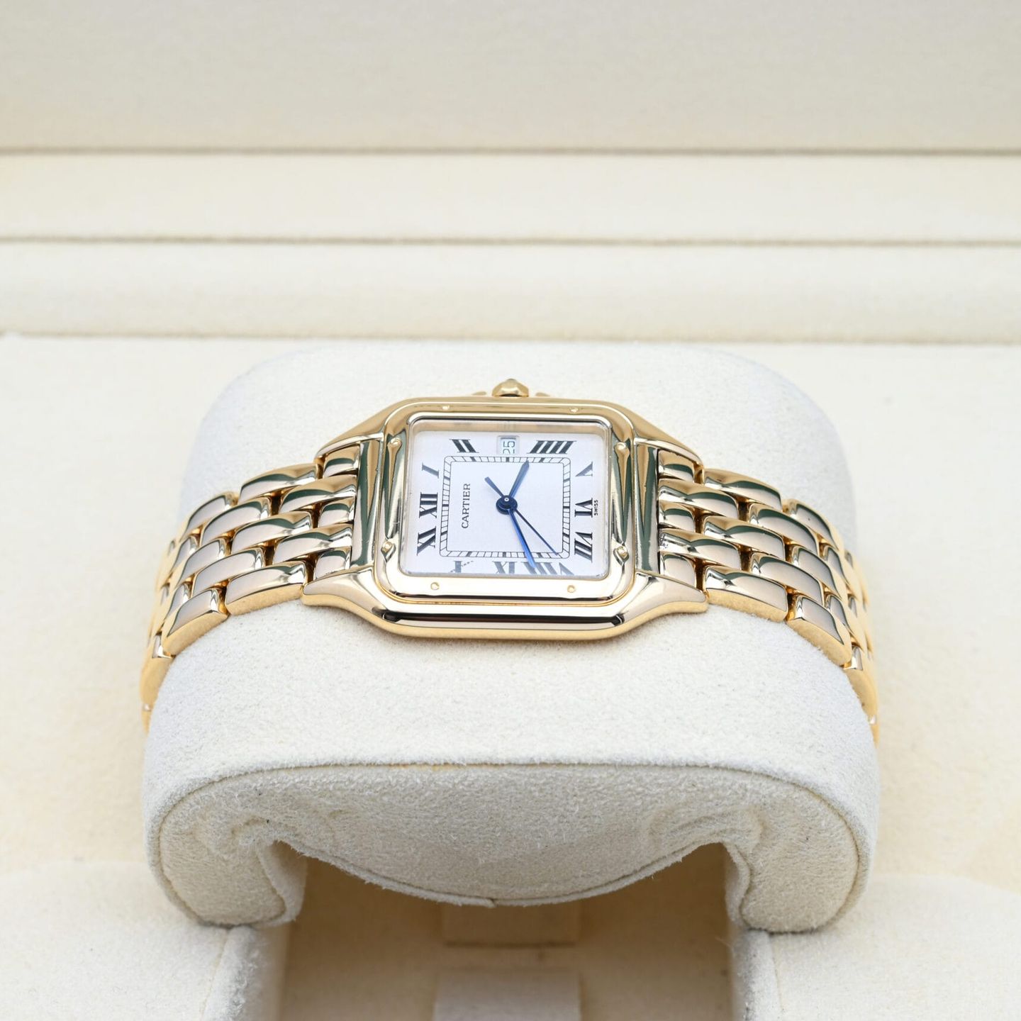 Cartier Panthère 1060 (1995) - White dial 28 mm Yellow Gold case (3/8)