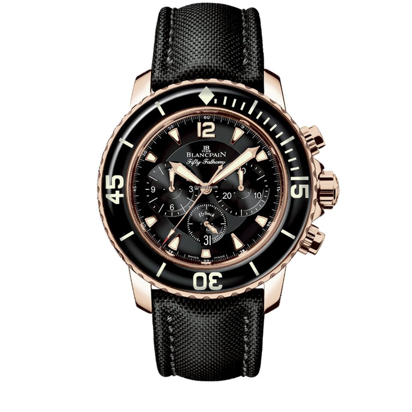 Blancpain Fifty Fathoms 5085F-3630-52A (2022) - Black dial 45 mm Rose Gold case (1/2)