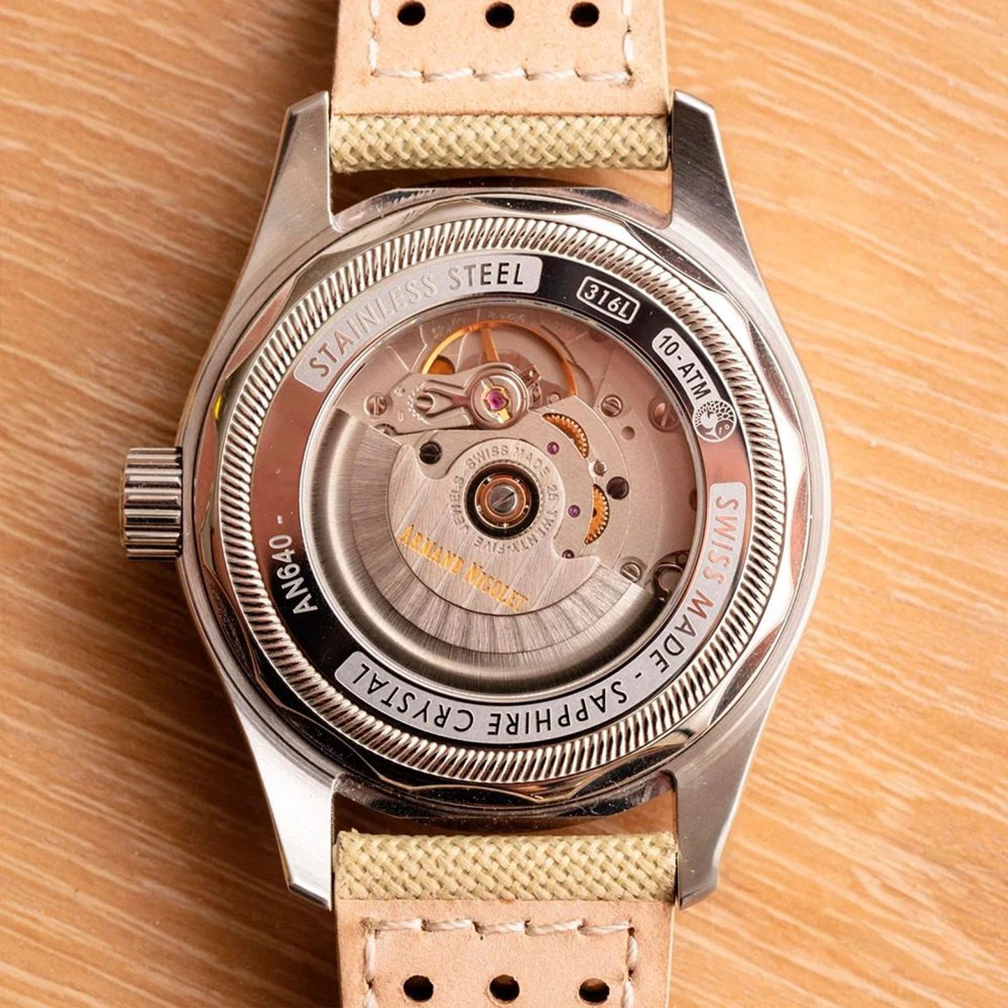 Armand Nicolet MM2 A640P-KA-P0640KM8 (2024) - Bruin wijzerplaat 43mm Staal (6/7)
