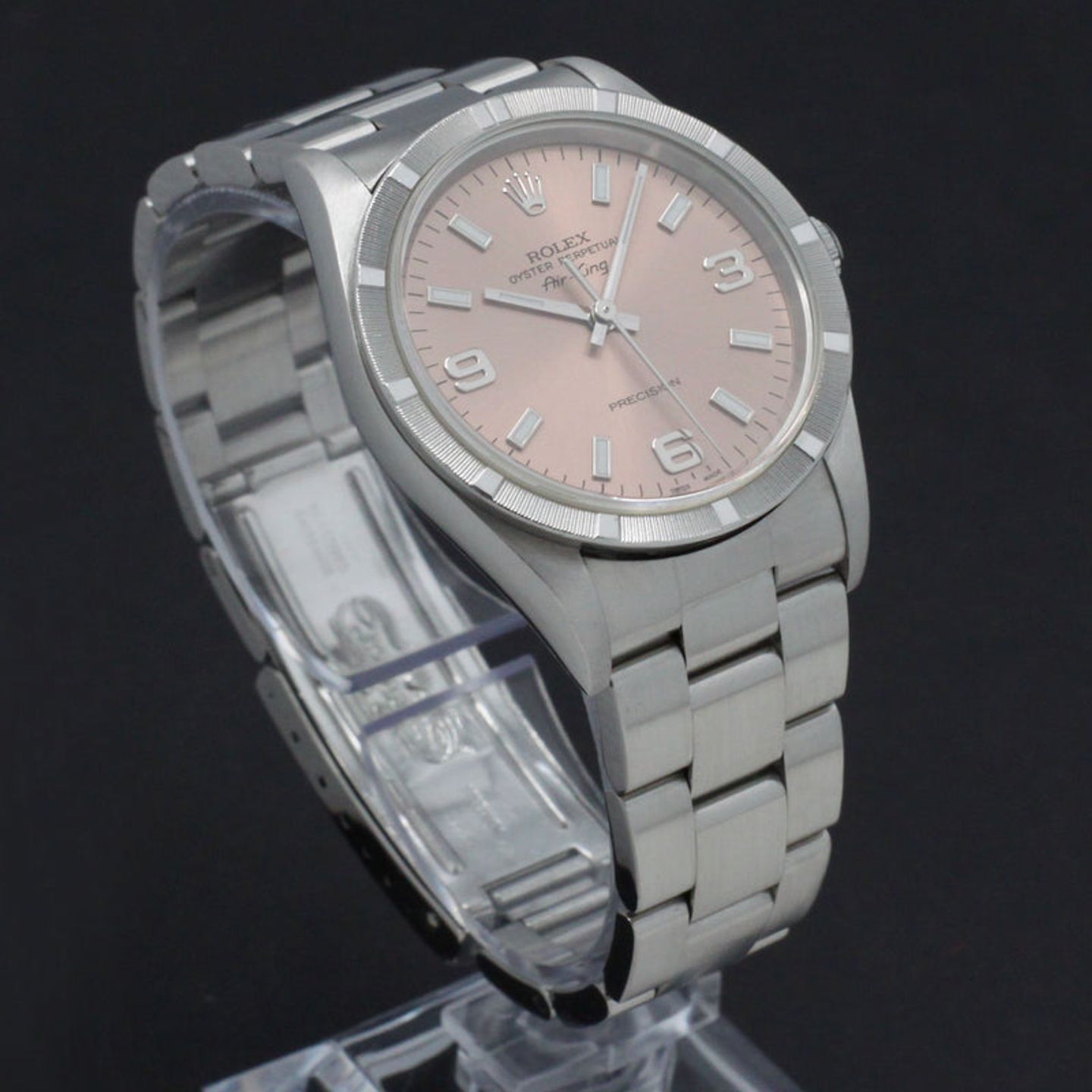 Rolex Air-King 14010 (1997) - Pink dial 34 mm Steel case (5/7)