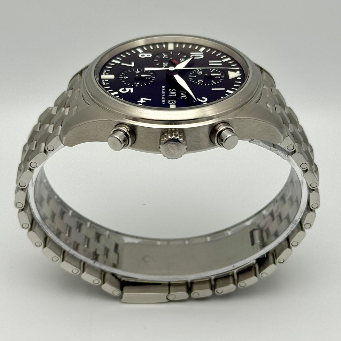 IWC Pilot Chronograph IW371701 (2006) - Black dial 42 mm Steel case (8/8)