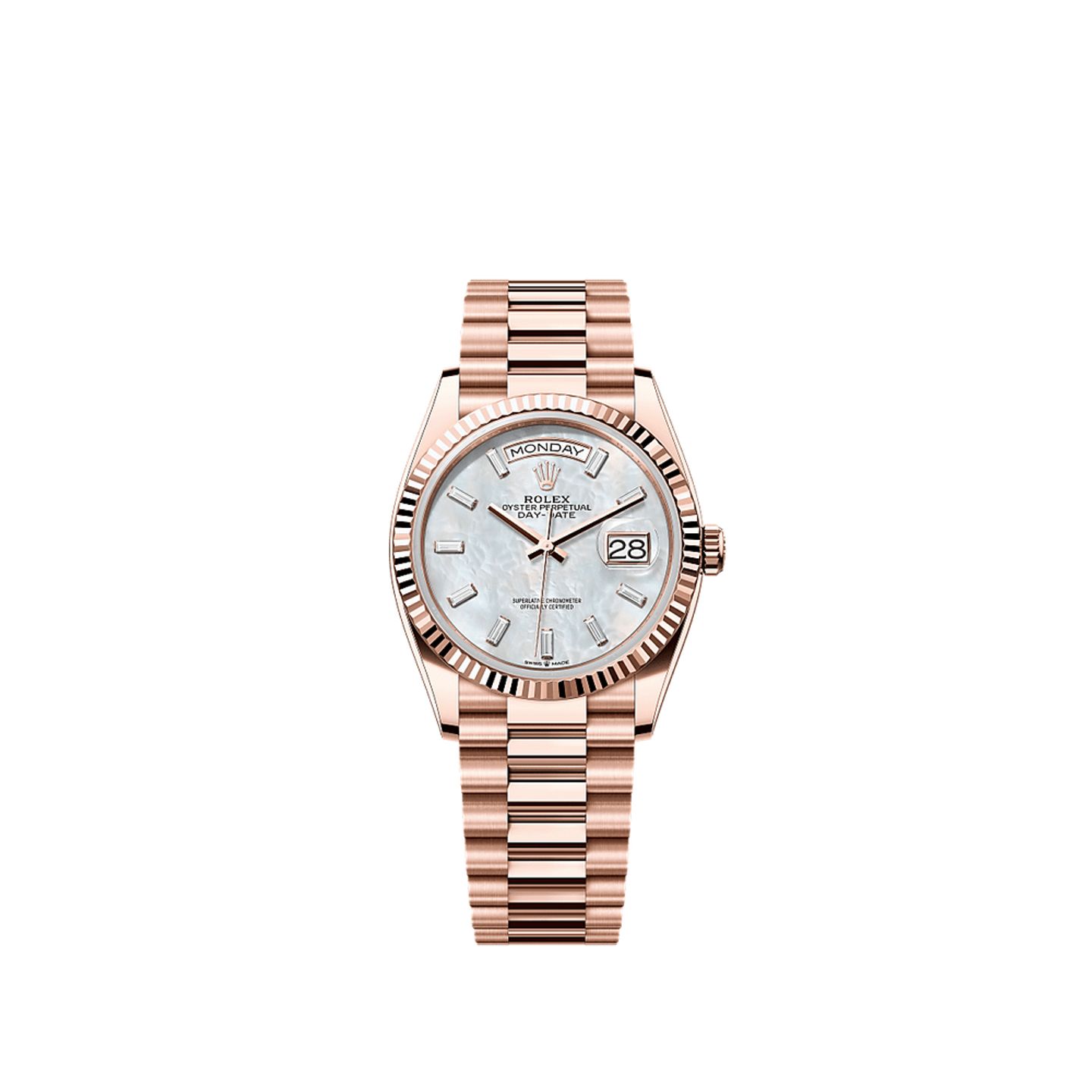 Rolex Day-Date 36 128235 (2025) - White dial 36 mm Rose Gold case (1/1)