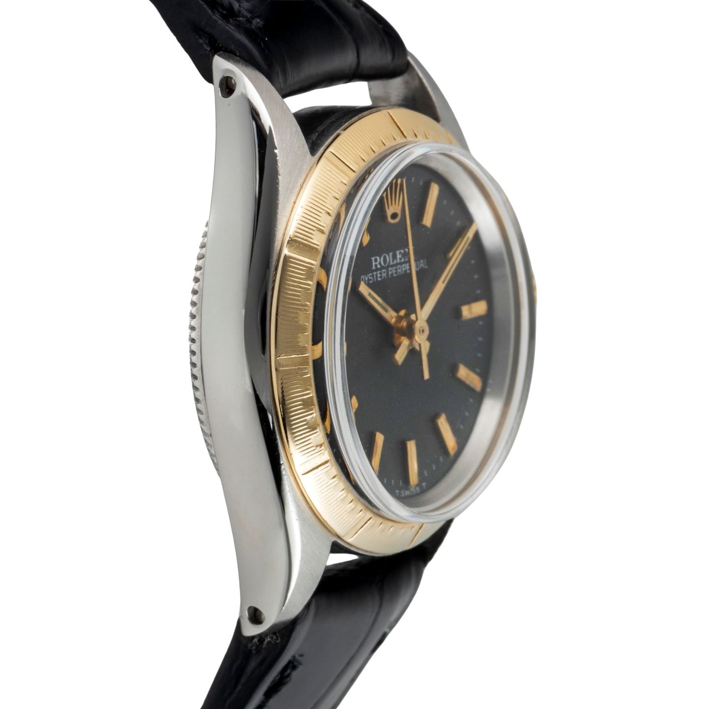 Rolex Oyster Perpetual 6804 (1969) - Black dial 26 mm Gold/Steel case (7/8)