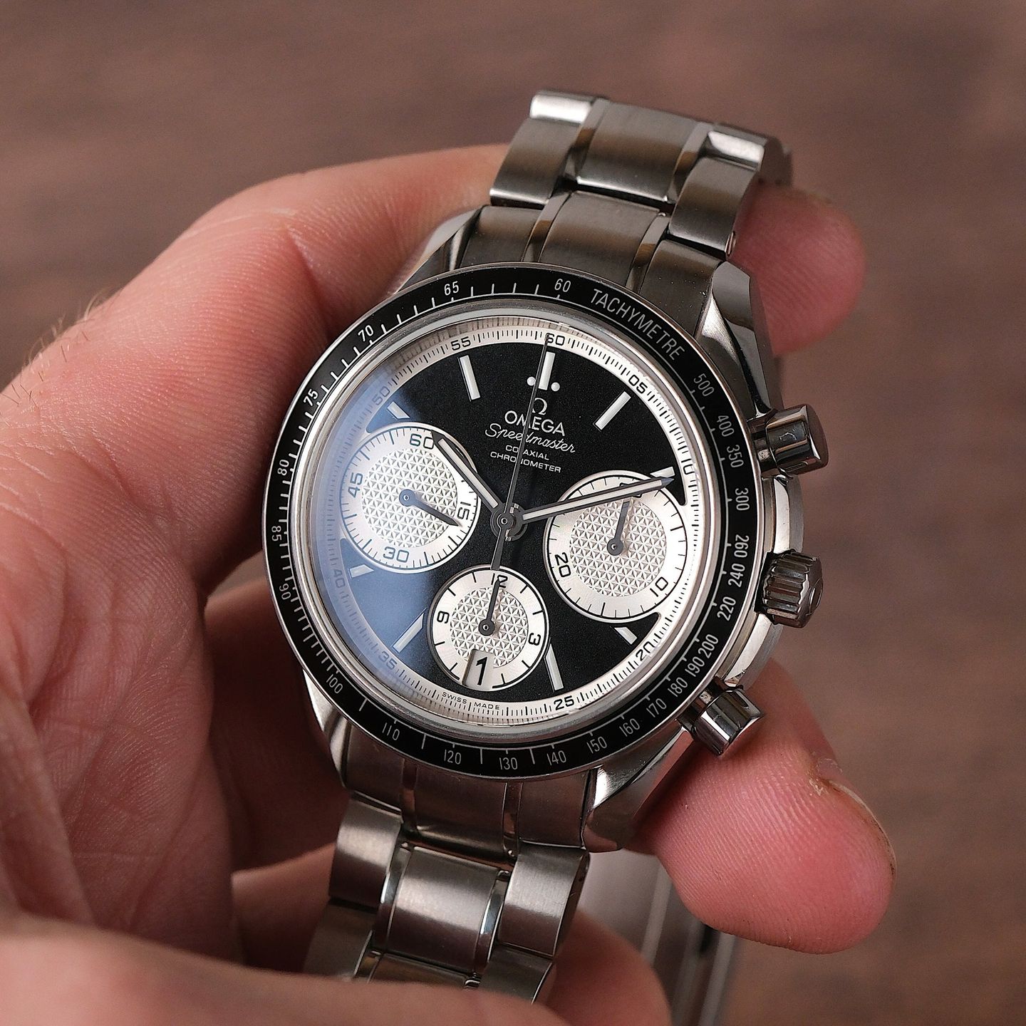 Omega Speedmaster Racing 326.30.40.50.01.002 (Onbekend (willekeurig serienummer)) - Zwart wijzerplaat 40mm Staal (1/8)