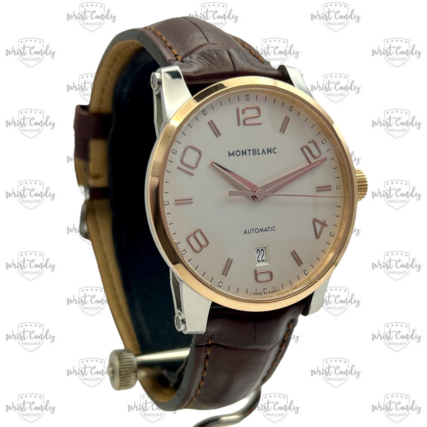 Montblanc Timewalker 110330 (2019) - Wit wijzerplaat 39mm Goud/Staal (3/8)