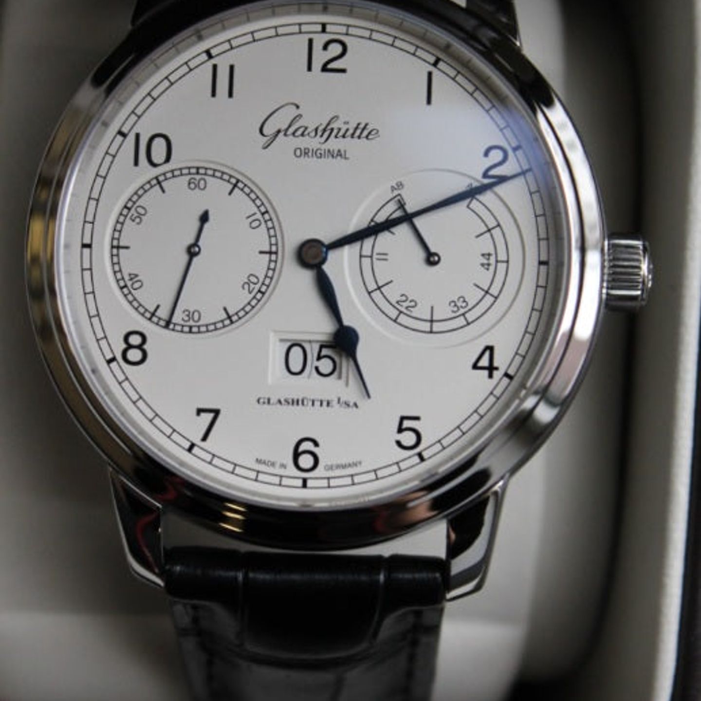 Glashütte Original Senator Observer 100-14-05-02-04 (2024) - Zilver wijzerplaat 44mm Staal (5/5)