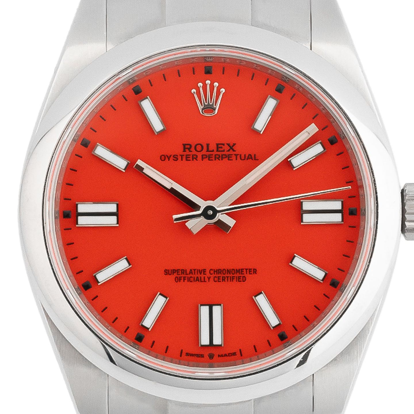 Rolex Oyster Perpetual 41 124300 (2020) - Rood wijzerplaat 41mm Staal (2/5)