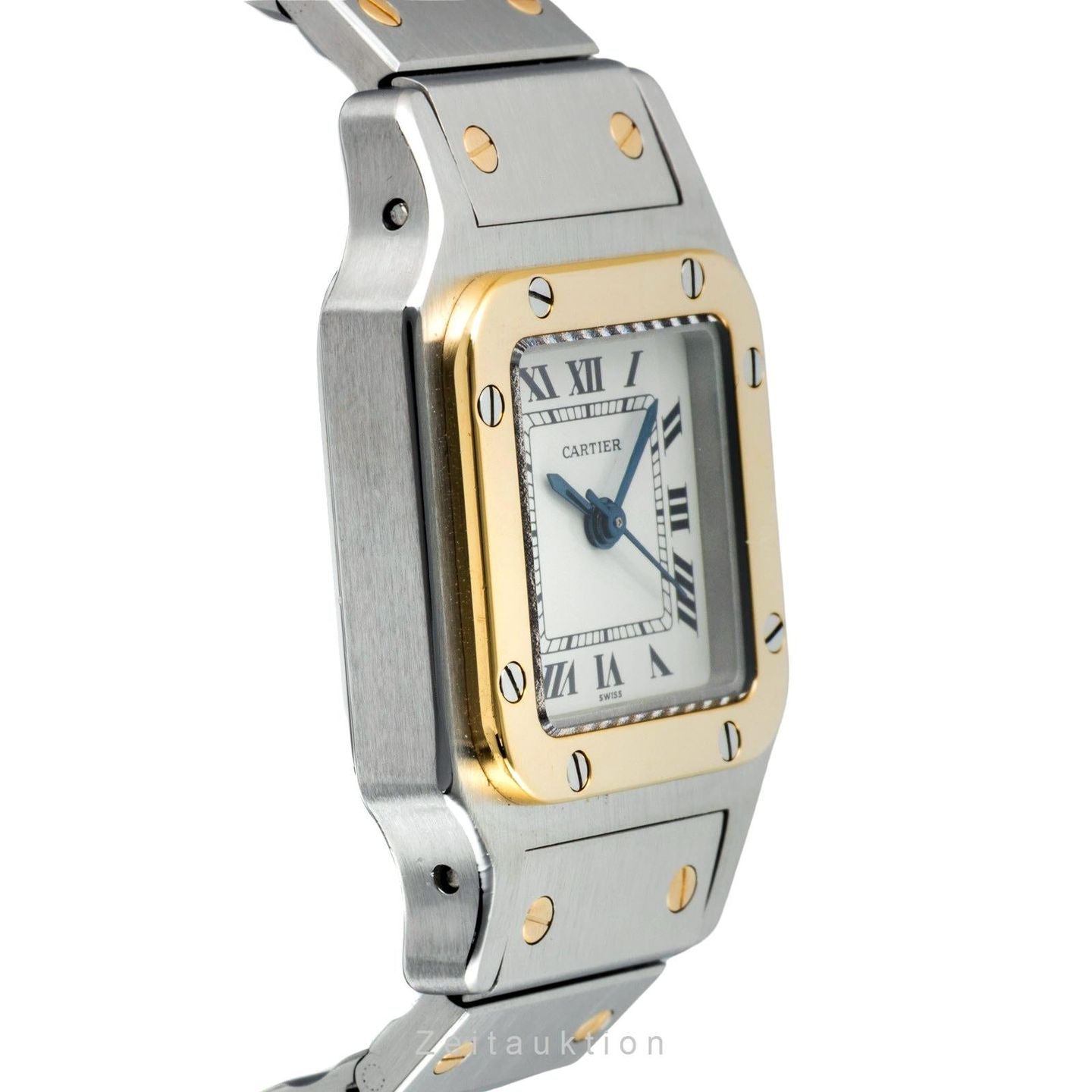 Cartier Santos 82036283 (Unknown (random serial)) - White dial 24 mm Gold/Steel case (6/8)