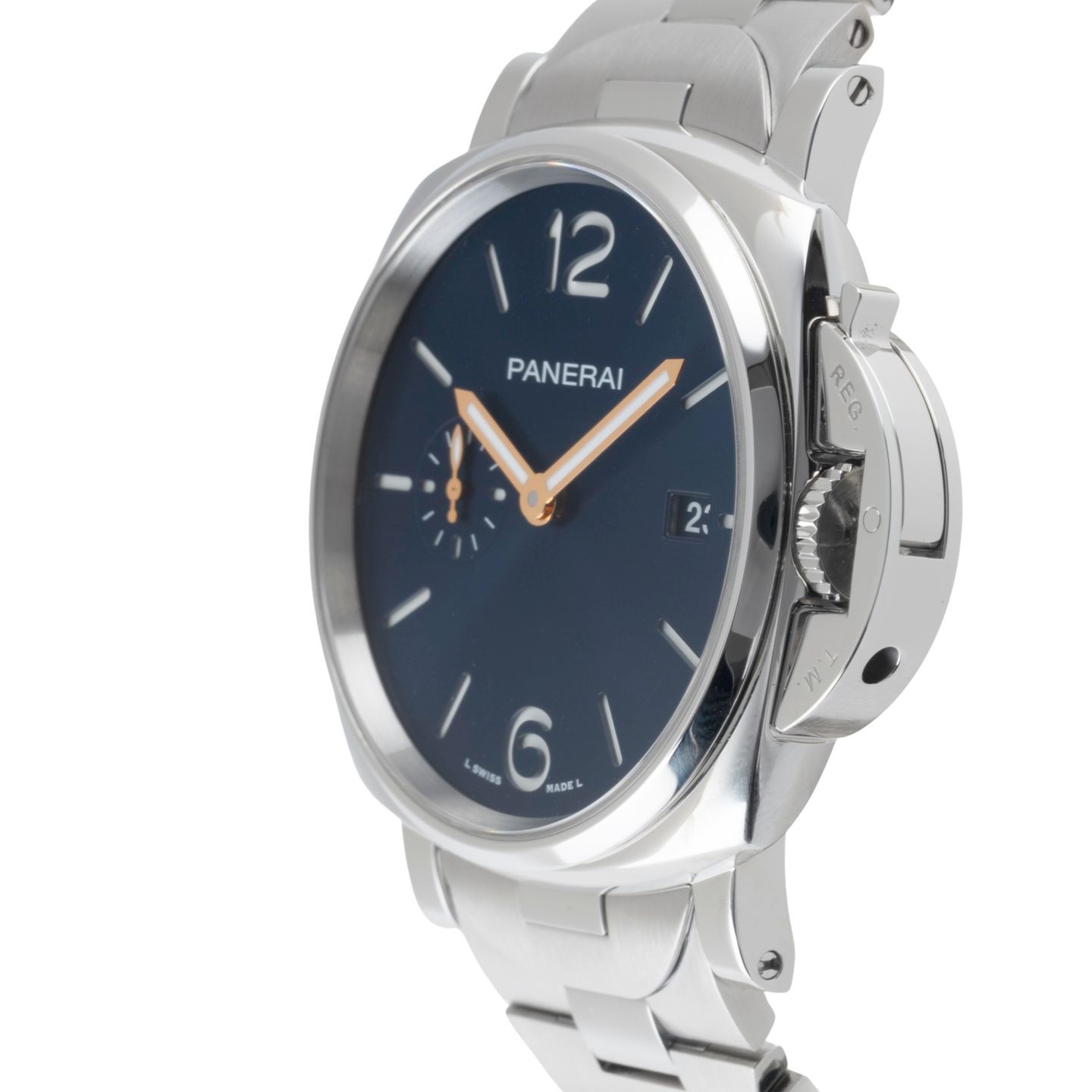 Panerai Luminor Due PAM01124 (Unknown (random serial)) - Blue dial 42 mm Steel case (6/8)