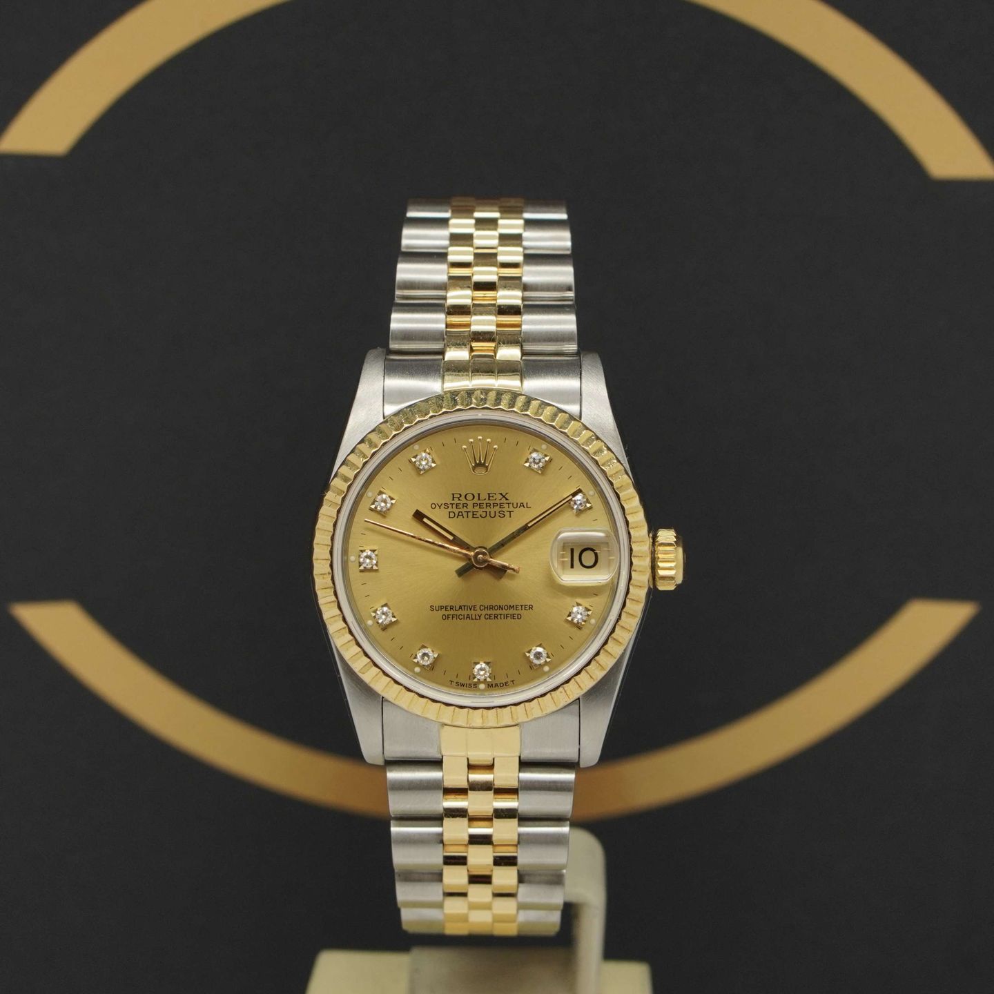 Rolex Datejust 31 68273 (1984) - Gold dial 31 mm Gold/Steel case (1/7)