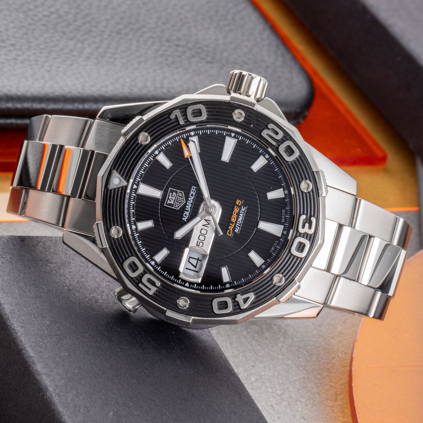 TAG Heuer Aquaracer 500M WAJ2114.BA0871 (Unknown (random serial)) - Black dial 43 mm Steel case (2/8)