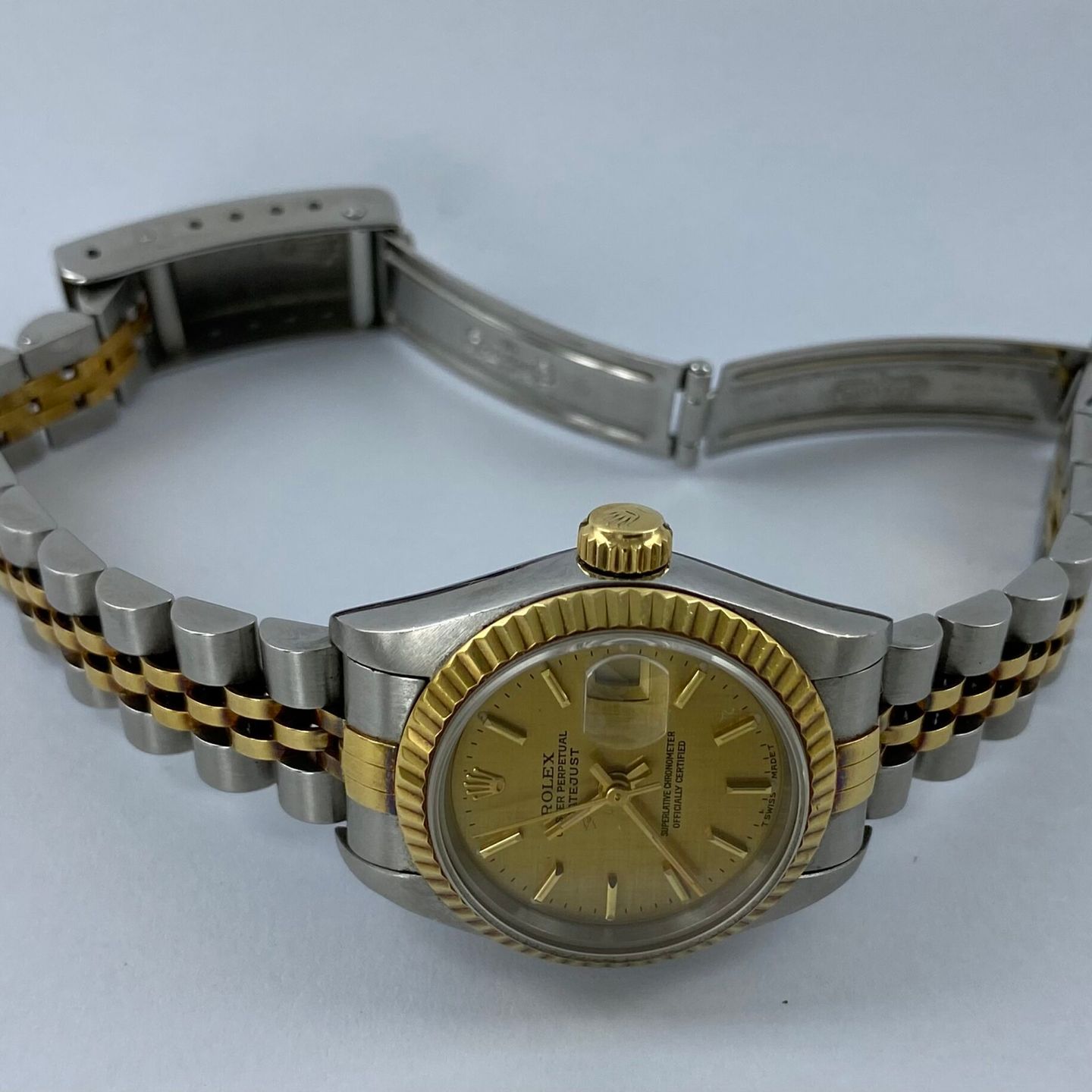 Rolex Lady-Datejust 69173 (1995) - Gold dial 26 mm Gold/Steel case (2/8)