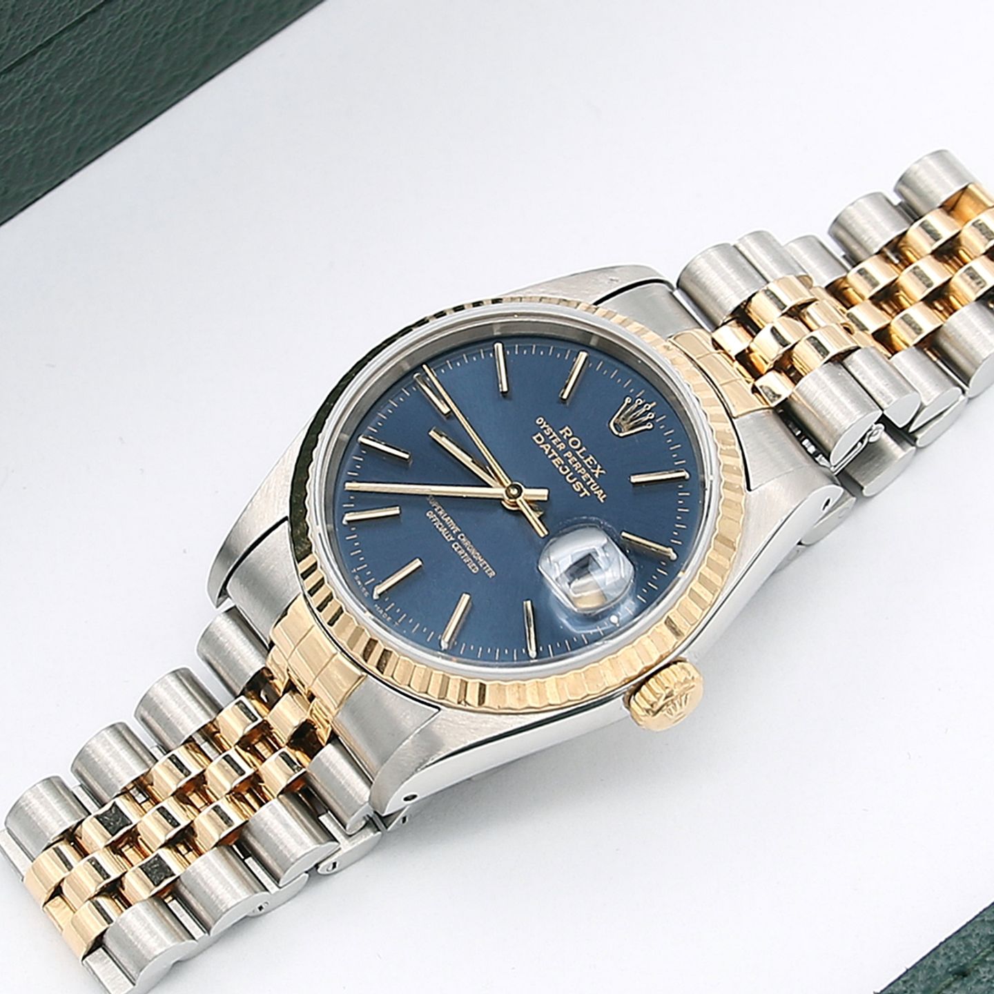 Rolex Datejust 36 16233 (Unknown (random serial)) - Blue dial 36 mm Gold/Steel case (1/6)