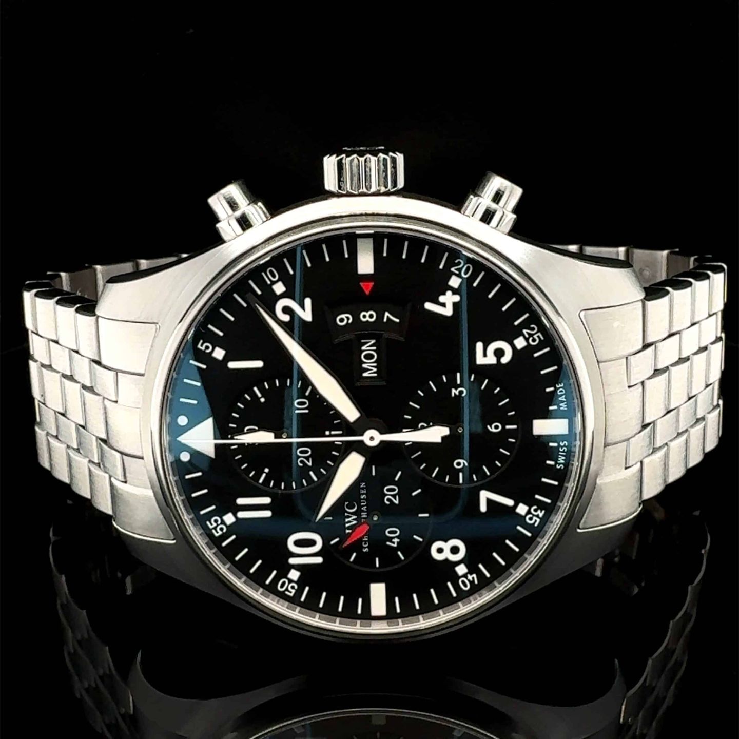 IWC Pilot Chronograph IW377704 (2018) - Black dial 43 mm Steel case (7/8)