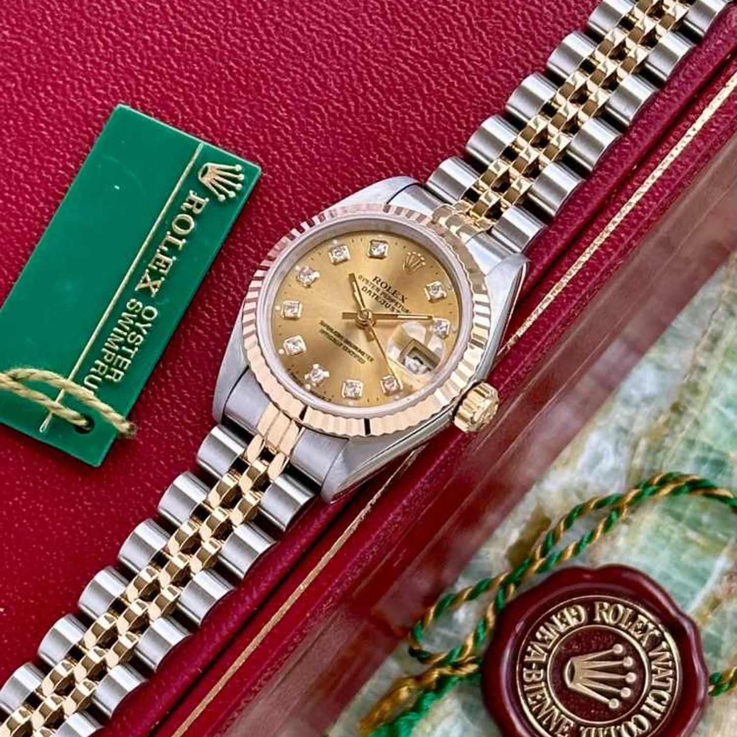 Rolex Lady-Datejust 69173G (1995) - Gold dial 26 mm Gold/Steel case (6/8)