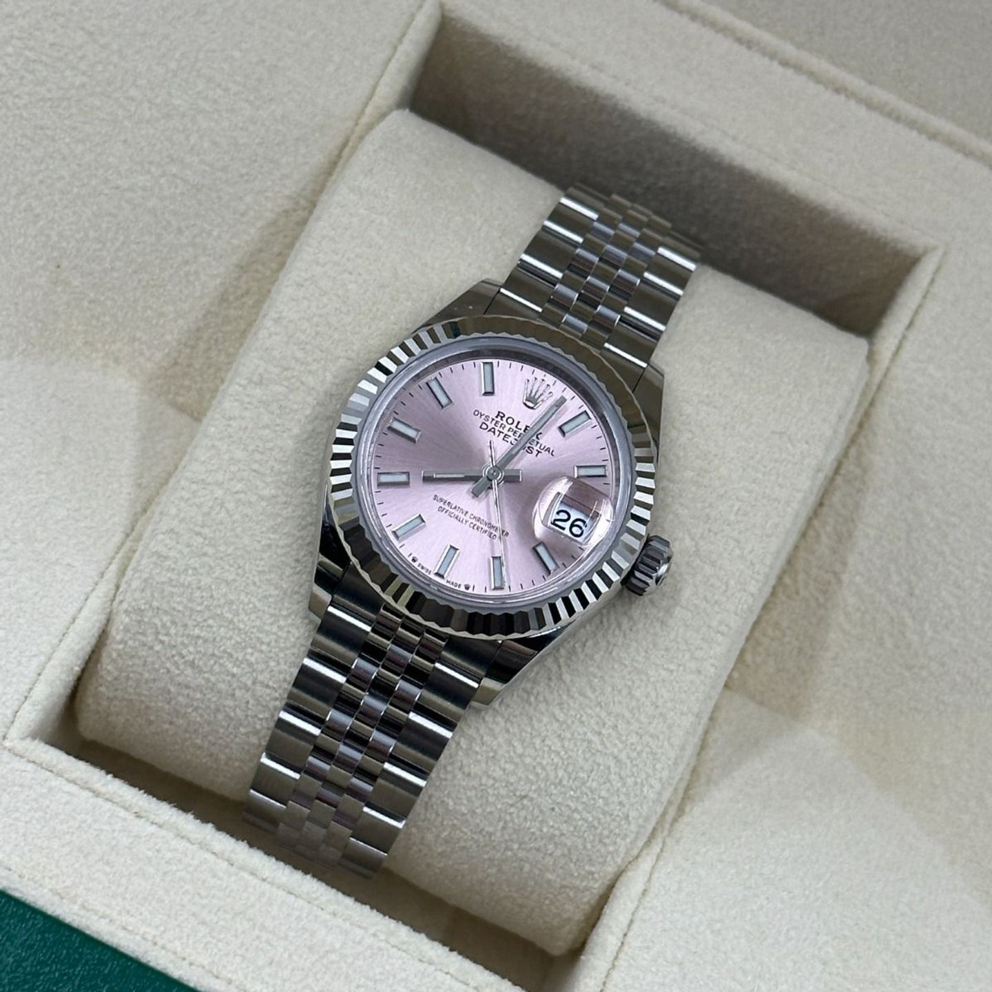 Rolex Lady-Datejust 279174 (2024) - Pink dial 28 mm Steel case (8/8)