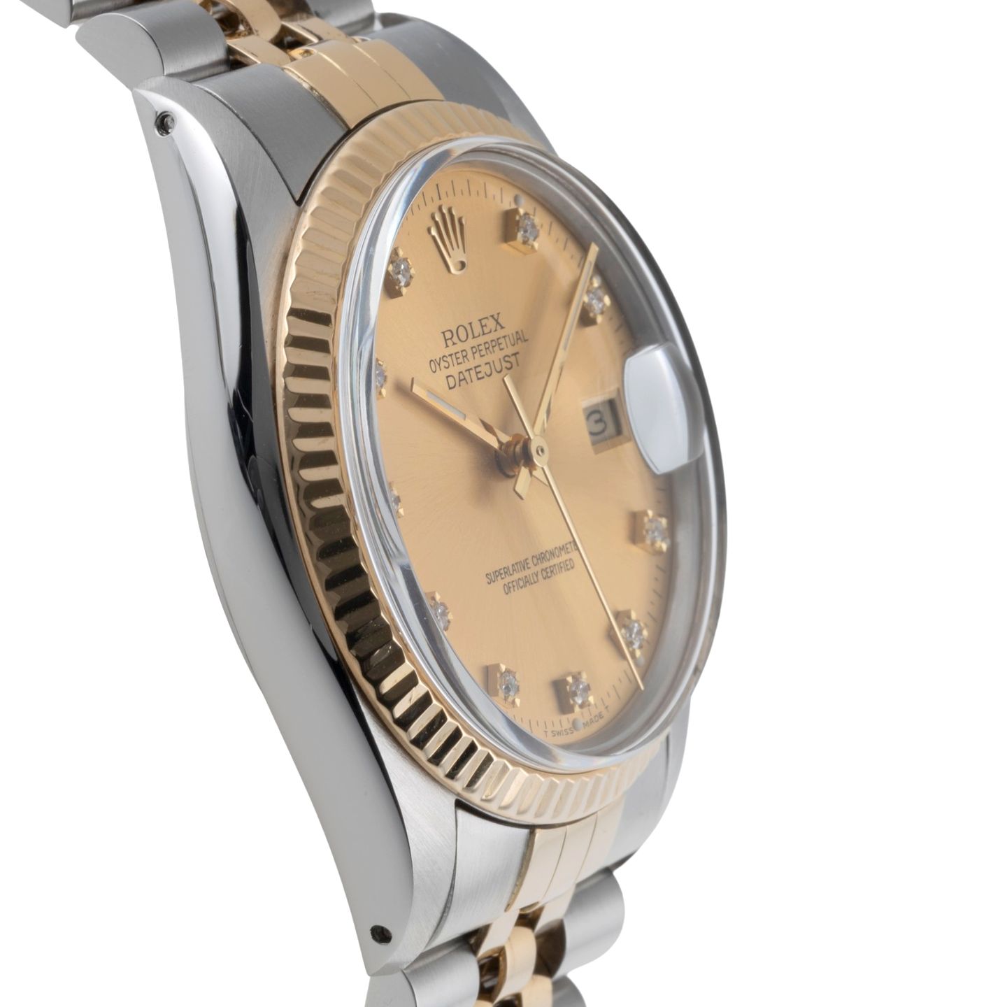 Rolex Datejust 36 16013 (1987) - Champagne wijzerplaat 36mm Goud/Staal (7/8)