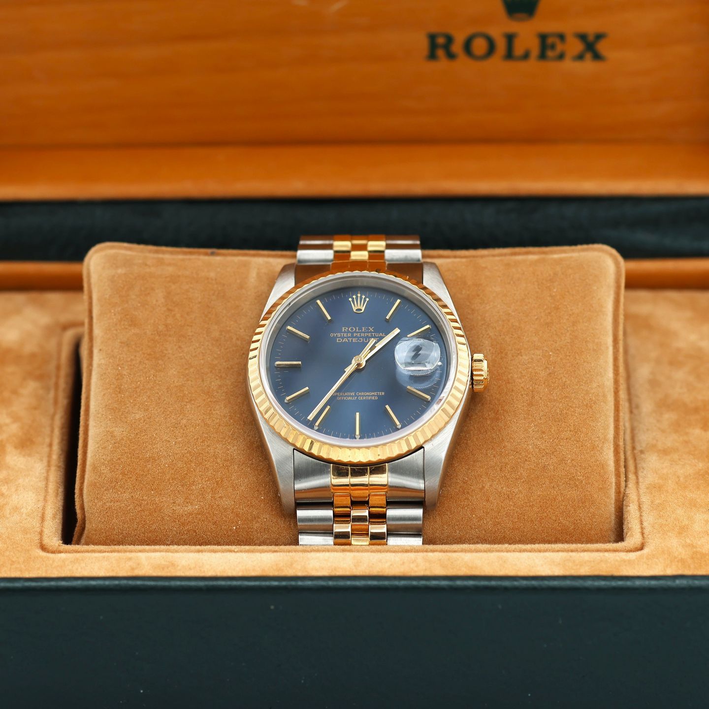 Rolex Datejust 36 16233 (Unknown (random serial)) - Blue dial 36 mm Gold/Steel case (2/8)