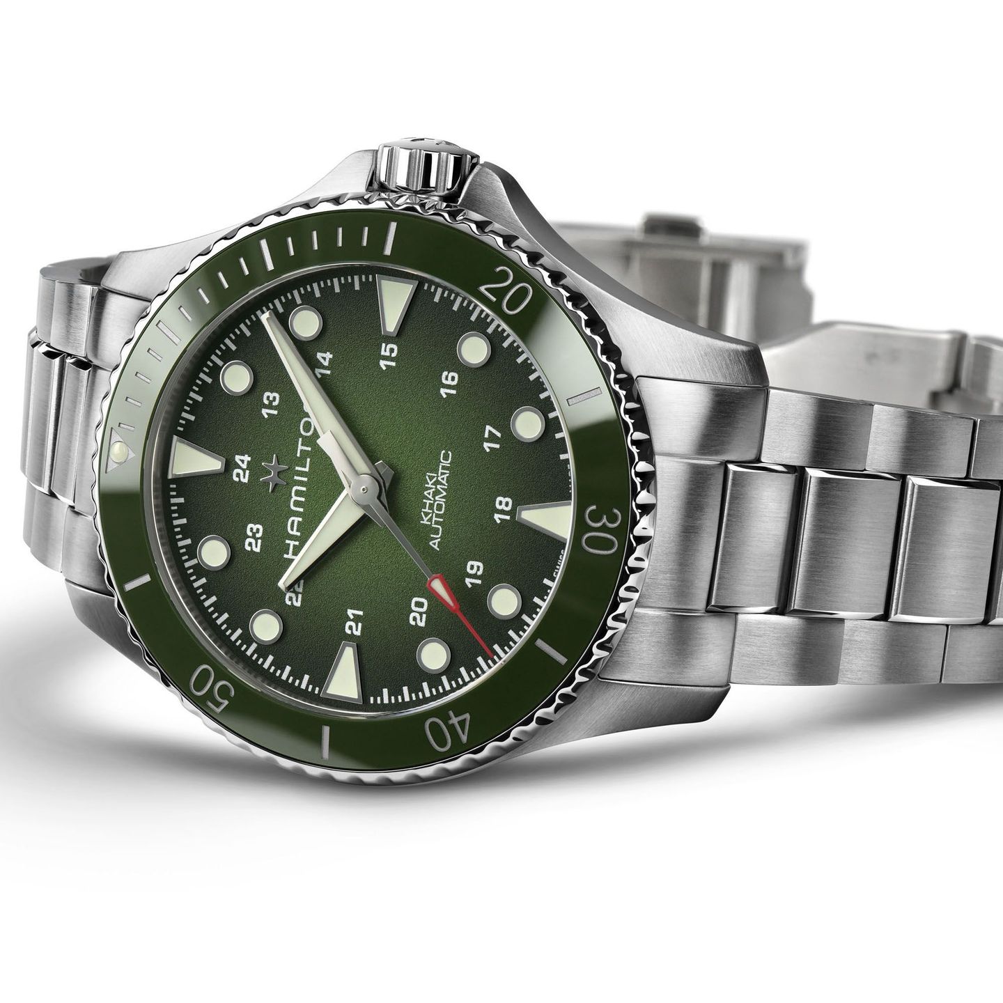 Hamilton Khaki Navy H82525160 (2024) - Green dial 43 mm Steel case (3/6)