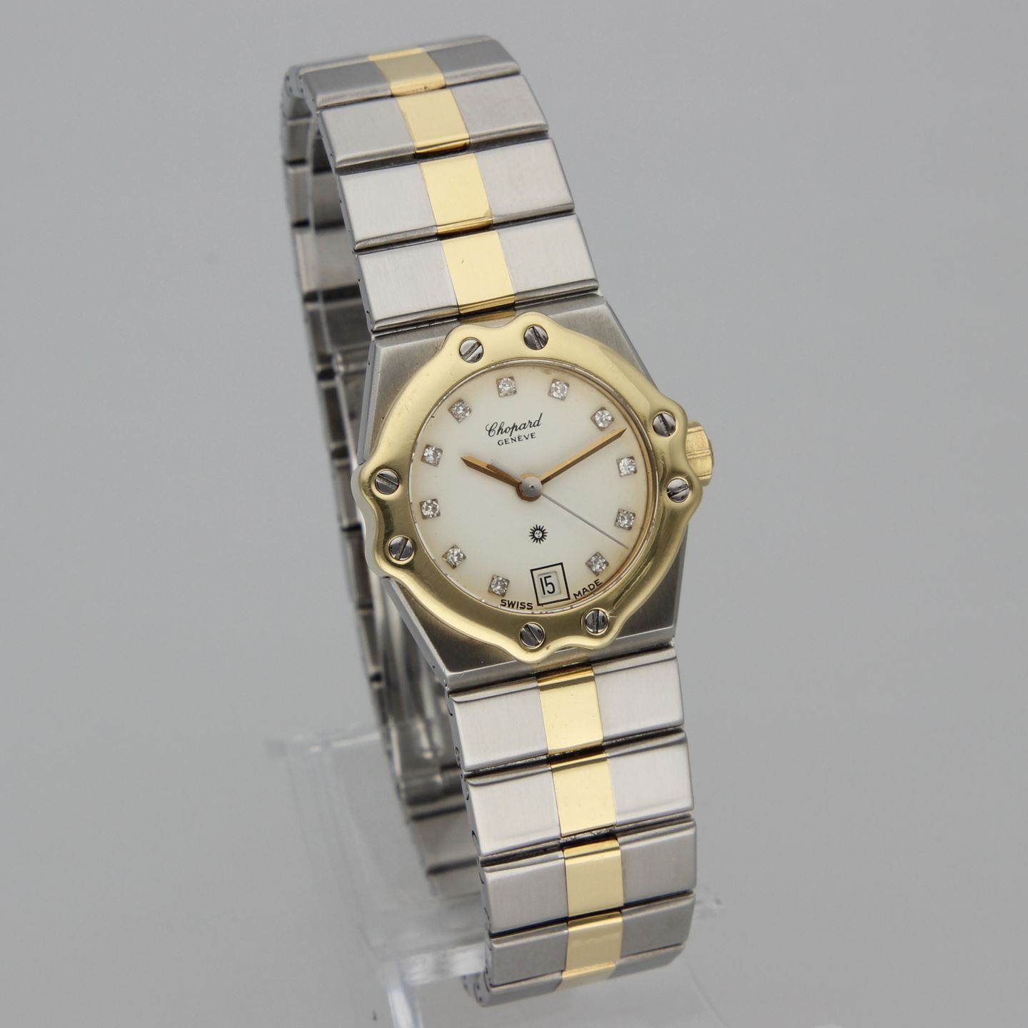 Chopard St. Moritz 8024 (Unknown (random serial)) - Pearl dial 24 mm Gold/Steel case (3/8)