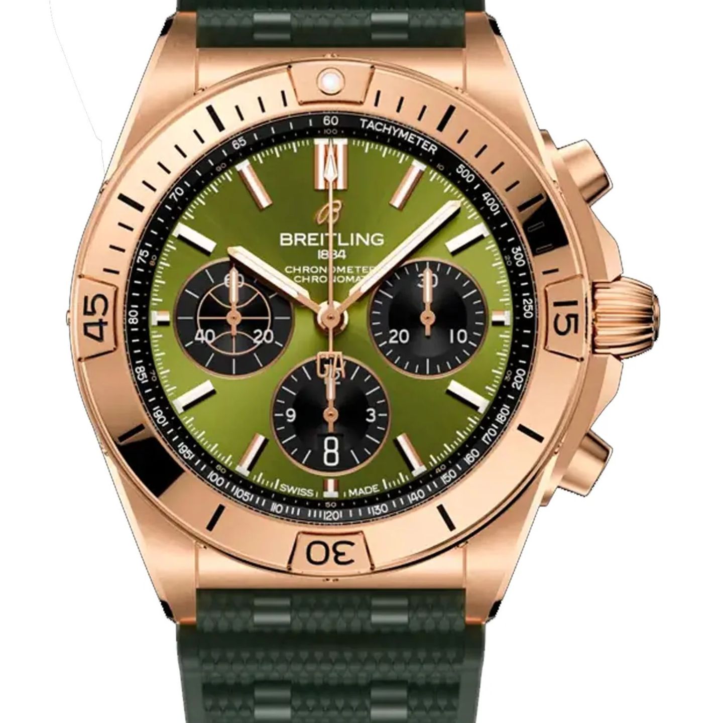 Breitling Chronomat 42 RB01344A1L1S1 (2026) - Groen wijzerplaat 42mm Roodgoud (1/1)