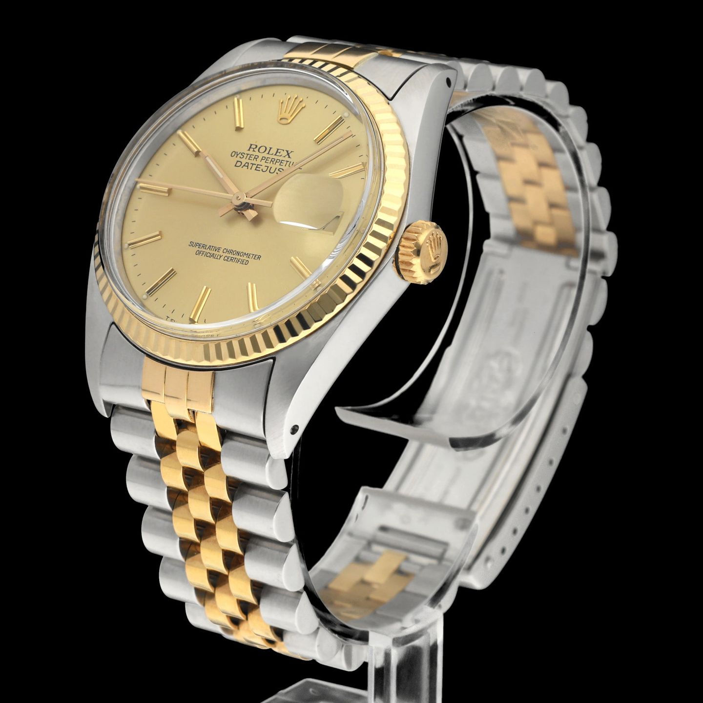 Rolex Datejust 36 16013 (1987) - Champagne dial 36 mm Gold/Steel case (5/8)