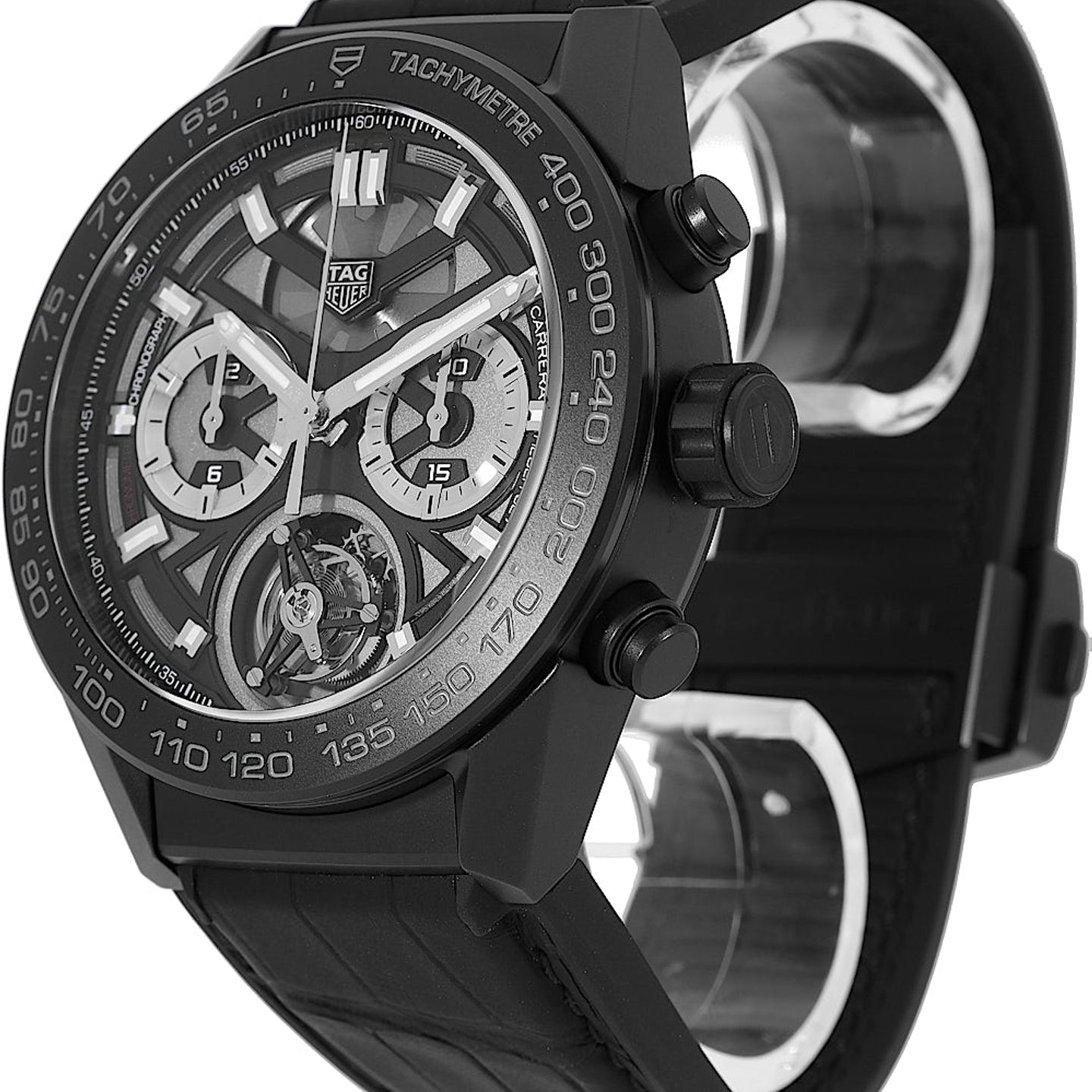 TAG Heuer Carrera Heuer-02T CAR5A90.FC6415 (Unknown (random serial)) - Black dial 45 mm Ceramic case (3/5)