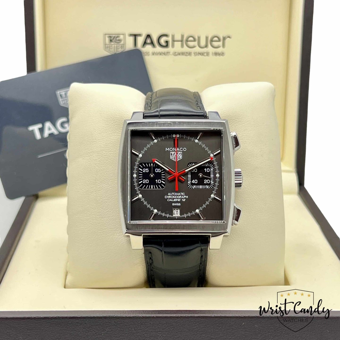 TAG Heuer Monaco Calibre 12 CAW211J.FC6476 (2020) - Grijs wijzerplaat 39mm Staal (8/8)