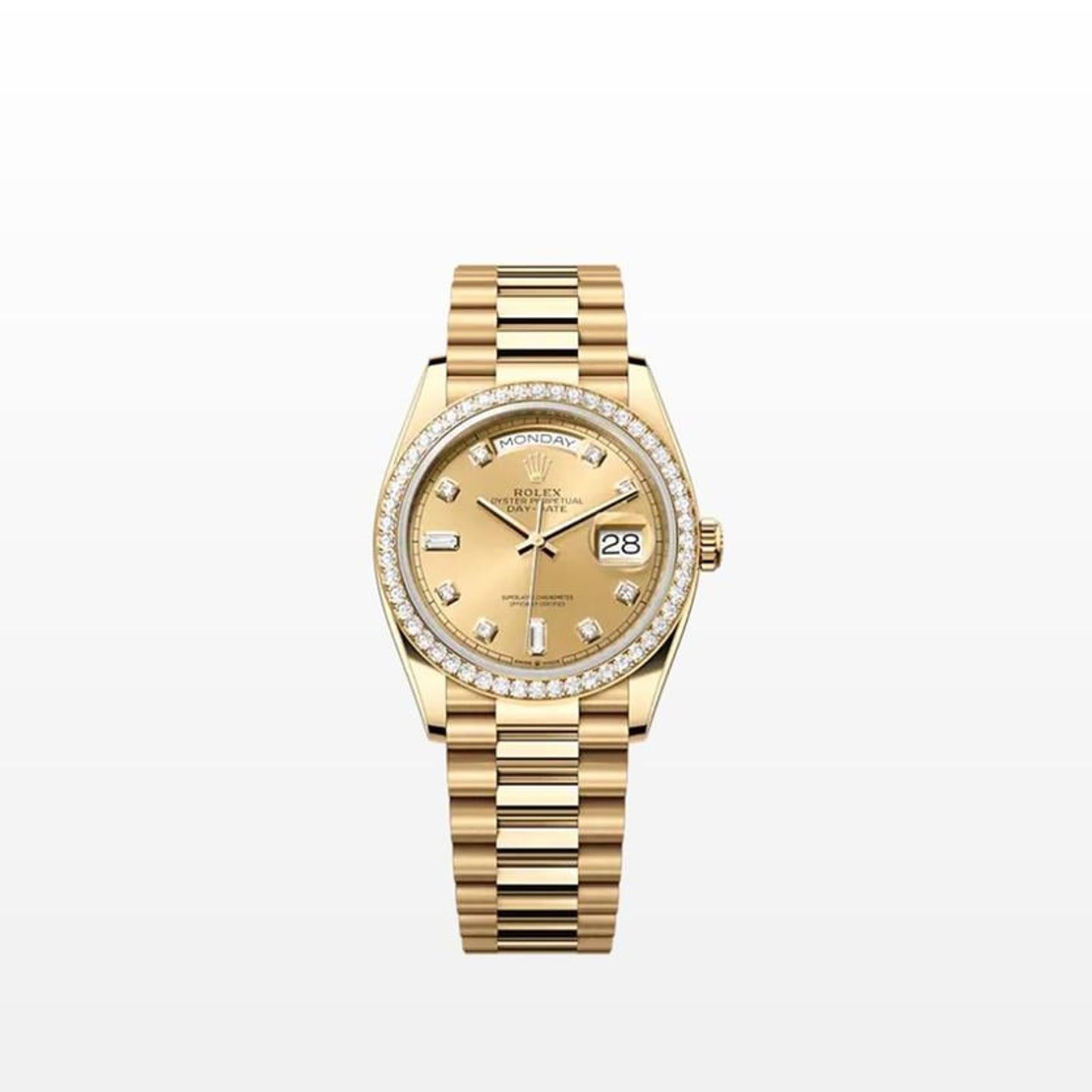 Rolex Day-Date 128348RBR (2024) - Champagne dial 43 mm Yellow Gold case (1/1)