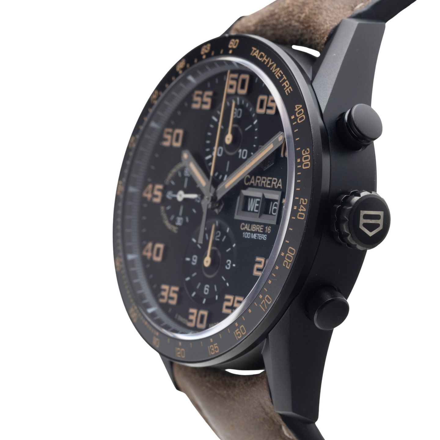TAG Heuer Carrera Calibre 16 CV2A84.FC6394 (2024) - Black dial 43 mm Titanium case (6/8)