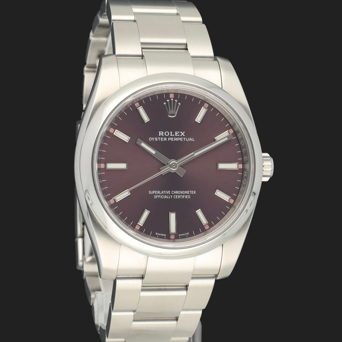 Rolex Oyster Perpetual 34 114200 (2016) - Paars wijzerplaat 34mm Staal (4/8)