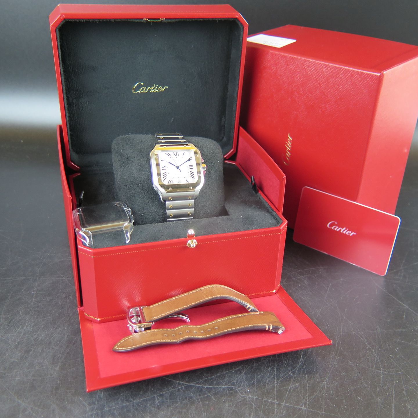 Cartier Santos W2SA0009 (2021) - Silver dial 40 mm Gold/Steel case (4/4)