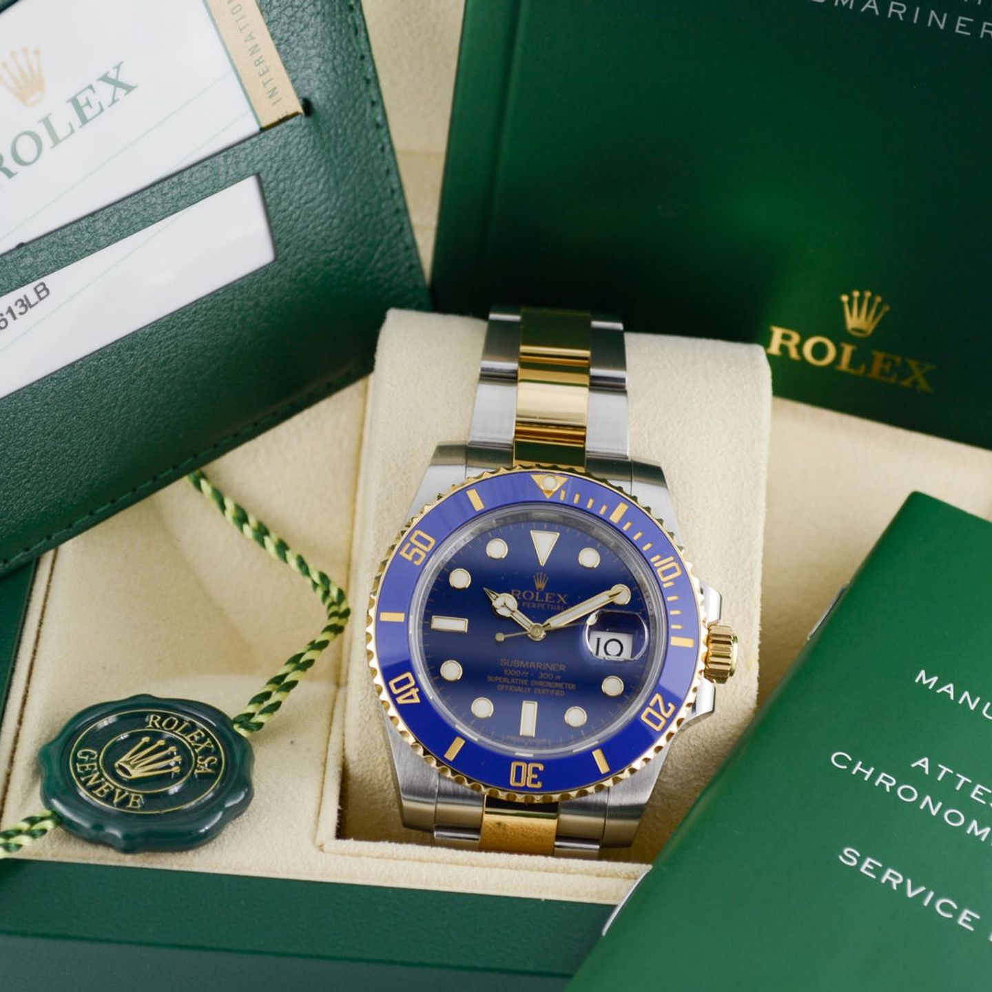 Rolex Submariner Date 116613LB (2017) - Blue dial 40 mm Gold/Steel case (6/6)