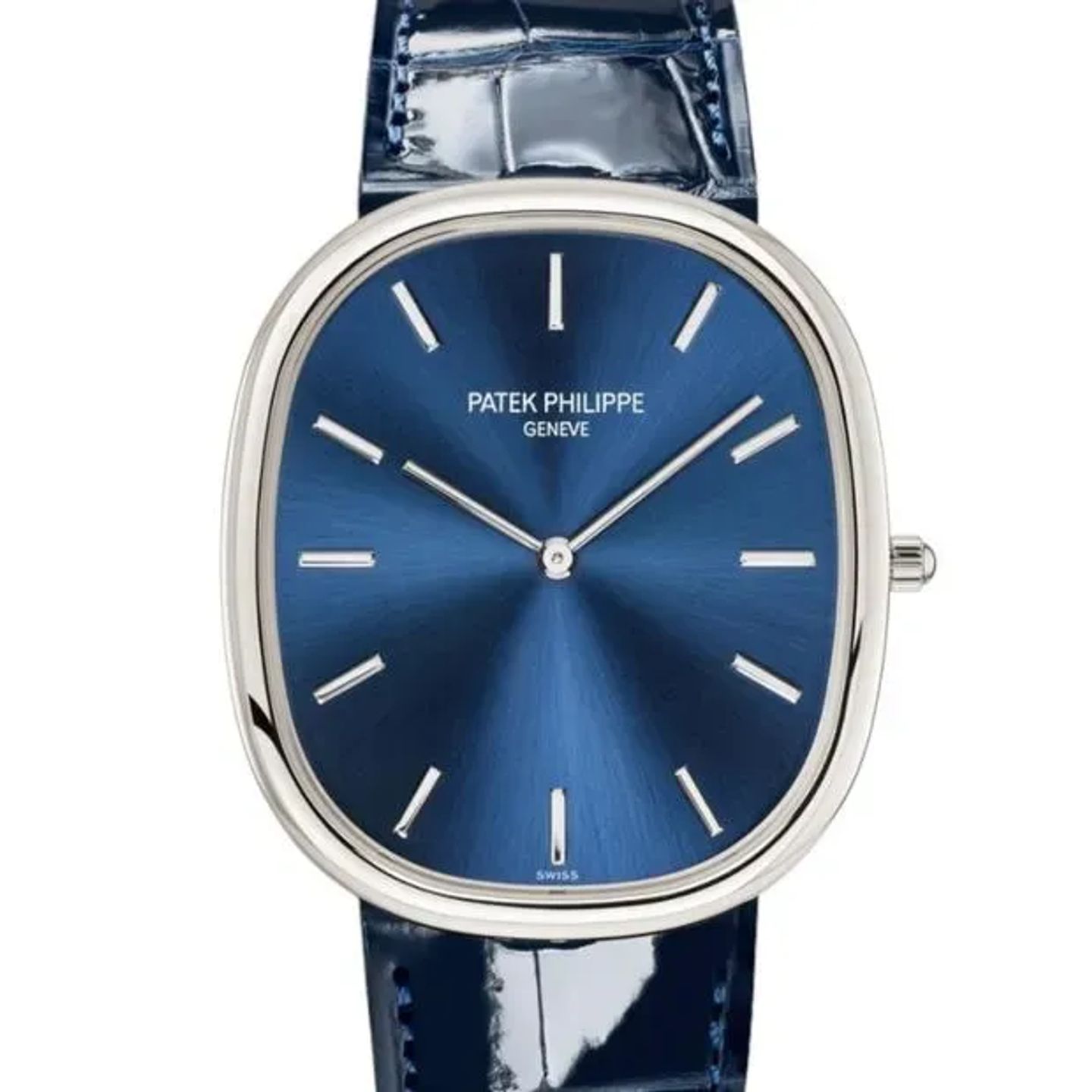 Patek Philippe Golden Ellipse 5738P-001 (2024) - Blue dial 35 mm Platinum case (4/6)